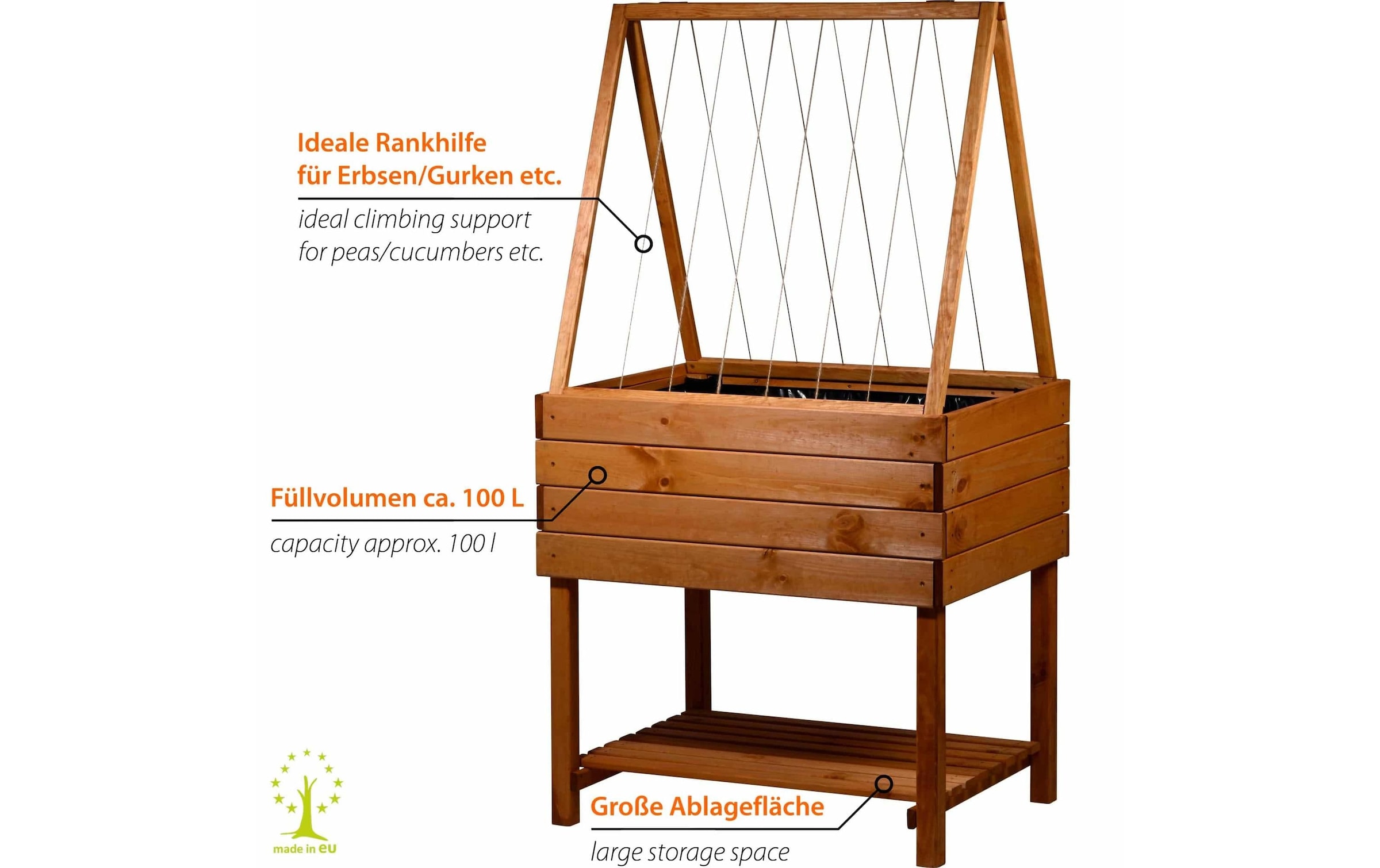 dobar Hochbeet »Kubus 2.0 Inkl. Rankhilfen-Aufsatz«