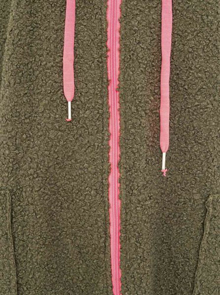 Zwillingsherz Manteau court »"Neon"« aus Teddystoff mit Kapuze, Reissverschluss und Taschen