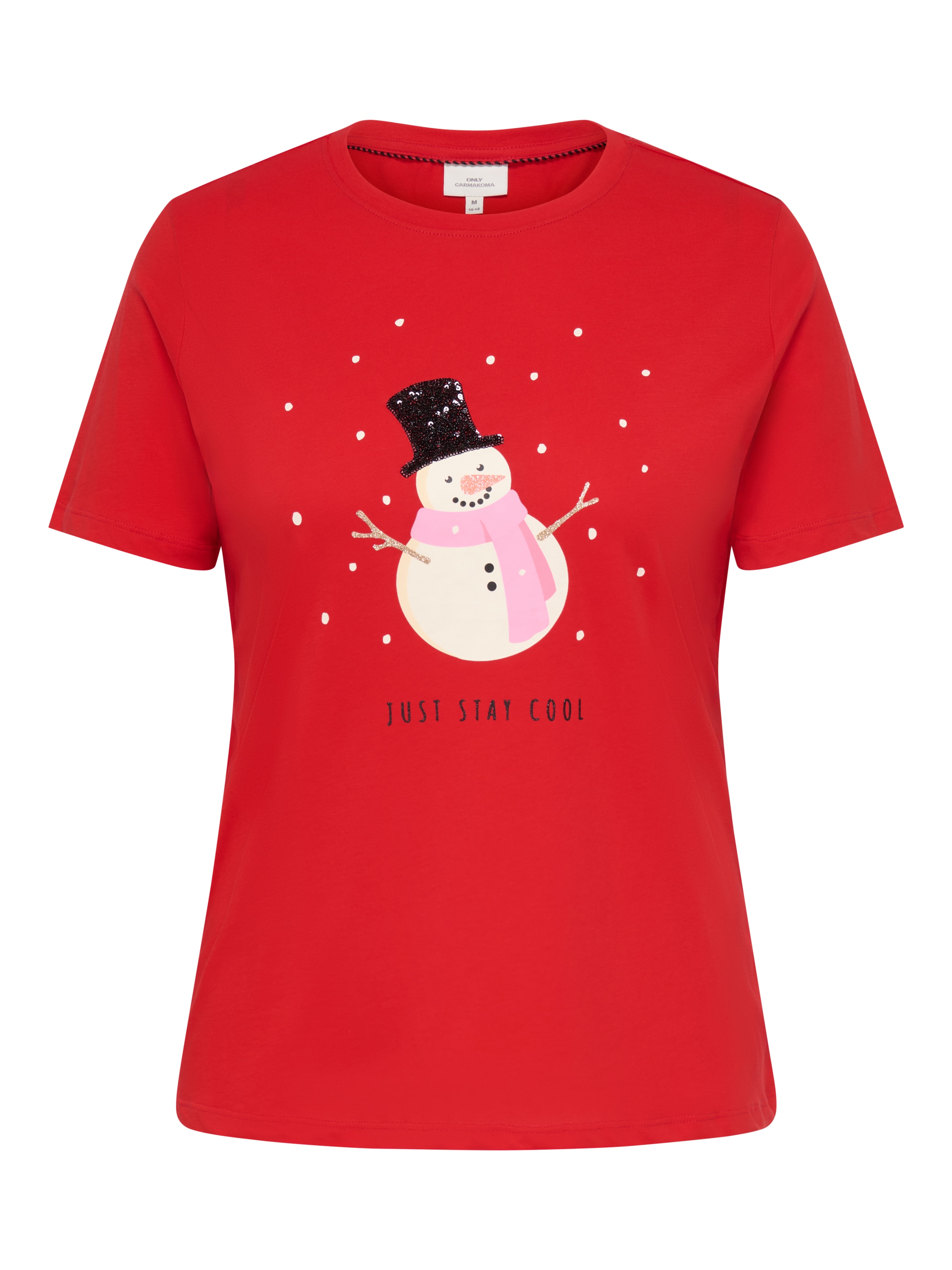 Image of ONLY CARMAKOMA T-Shirt "CARKITA REG S/S TEE XMAS JRS" Baumwolle