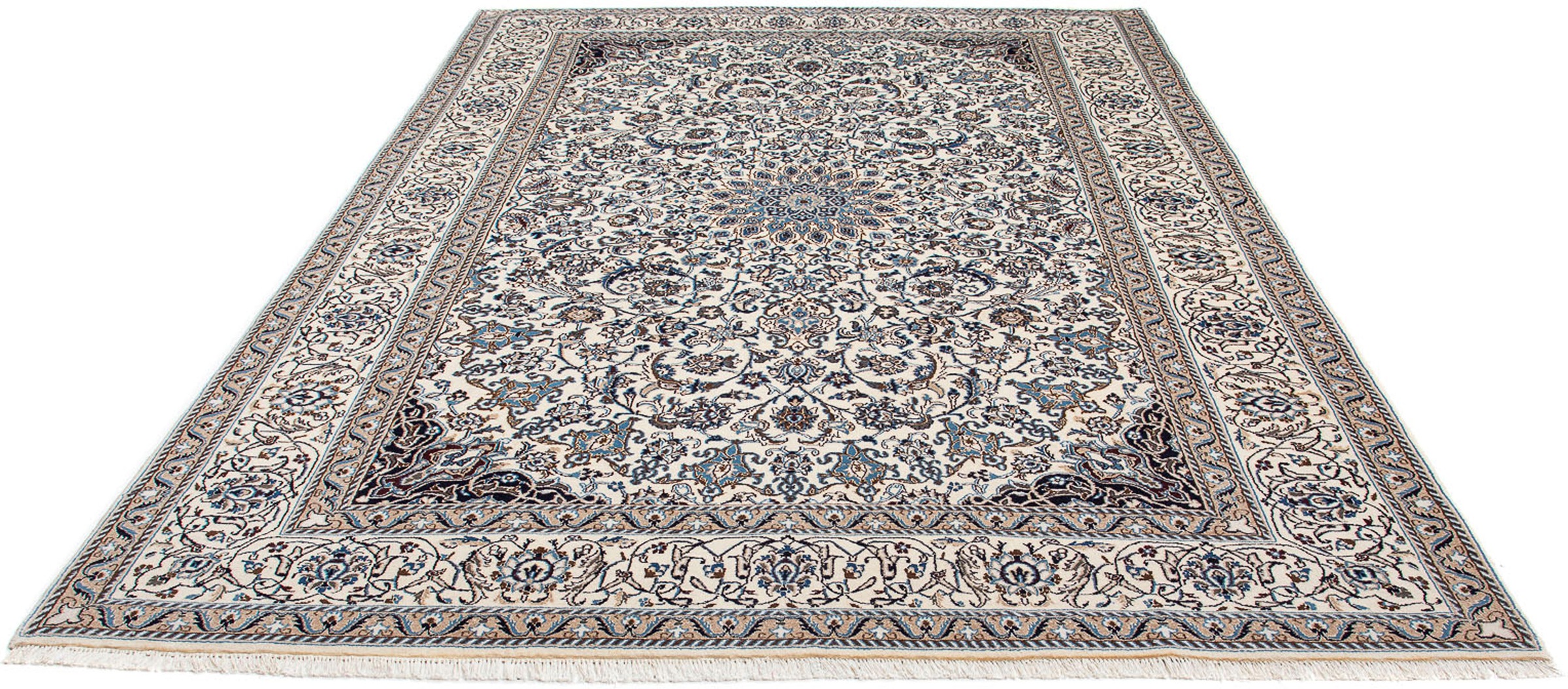Image of morgenland Orientteppich »Perser - Nain - 291 x 196 cm - beige«, rechteckig, 10 mm Höhe, Wohnzimmer, Handgeknüpft, Einzelstück mit Zertifikat bei Ackermann Versand Schweiz
