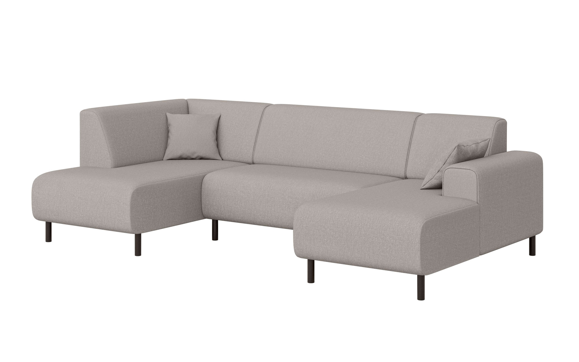 Home affaire Wohnlandschaft »ARROS U-Form mit Wellenunterfederung, Masse B/T/H: 300/163/81 cm« incl. Zierkissen, mit Recamiere links/rechts bestellbar, auch in Cord