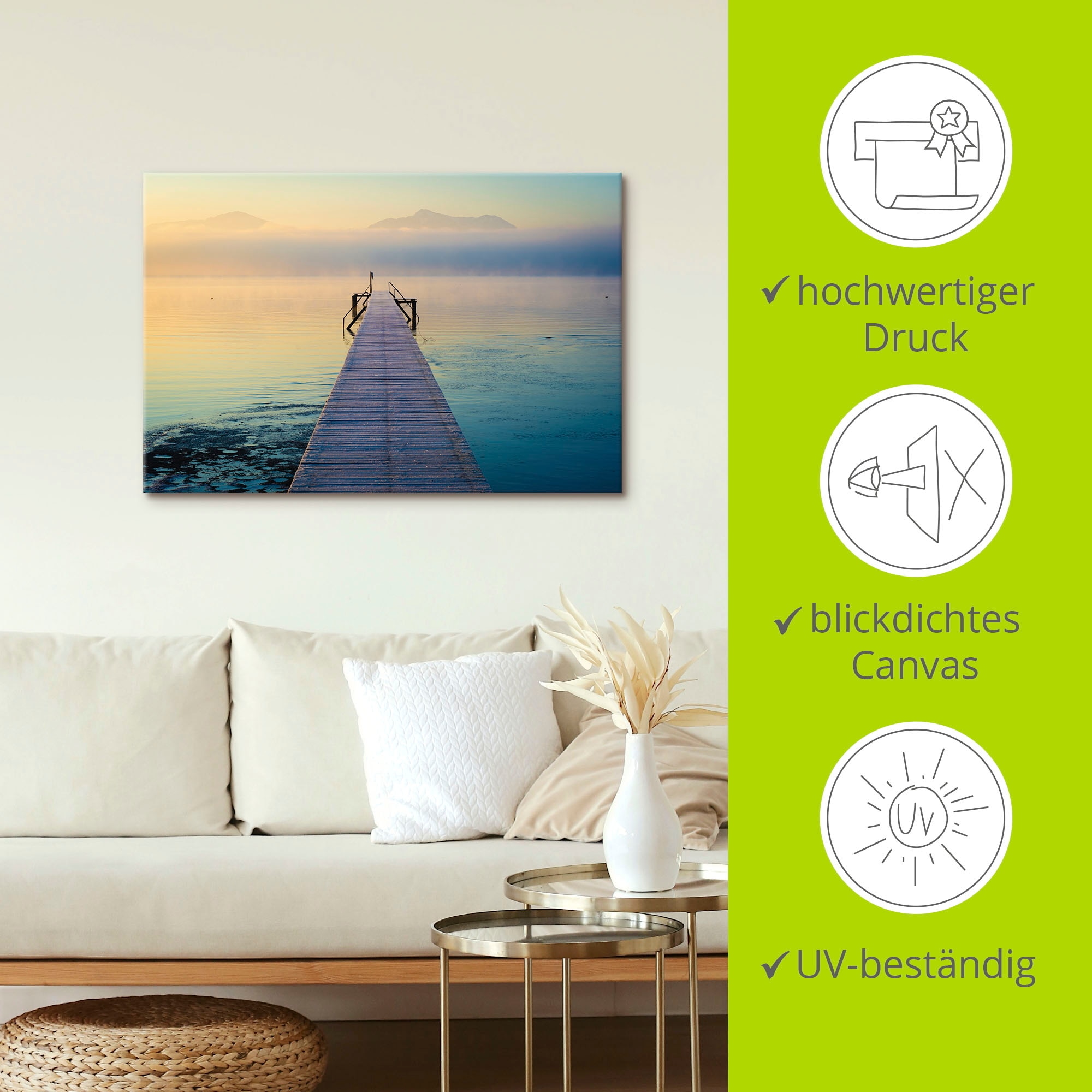 Artland Wandbild »Sonnenaufgang am Chiemsee«, Seebilder, (1 St.), als Leinwandbild, Poster, Wandaufkleber in verschied. Grössen