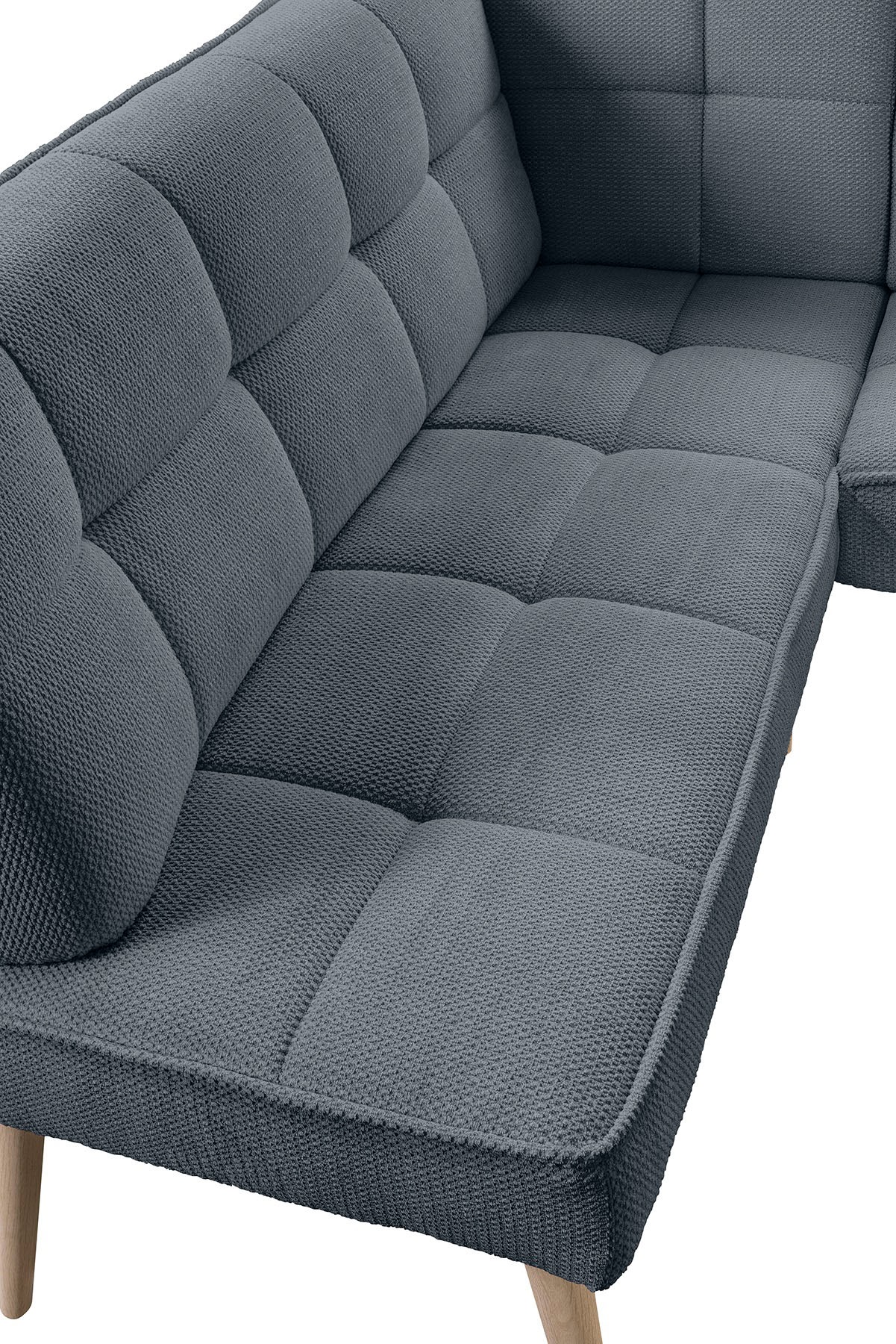 exxpo - sofa fashion Banc d'angle »Latte« moderne Sitz- und Rückensteppung, bequem und elegant, hoher Holzfuss