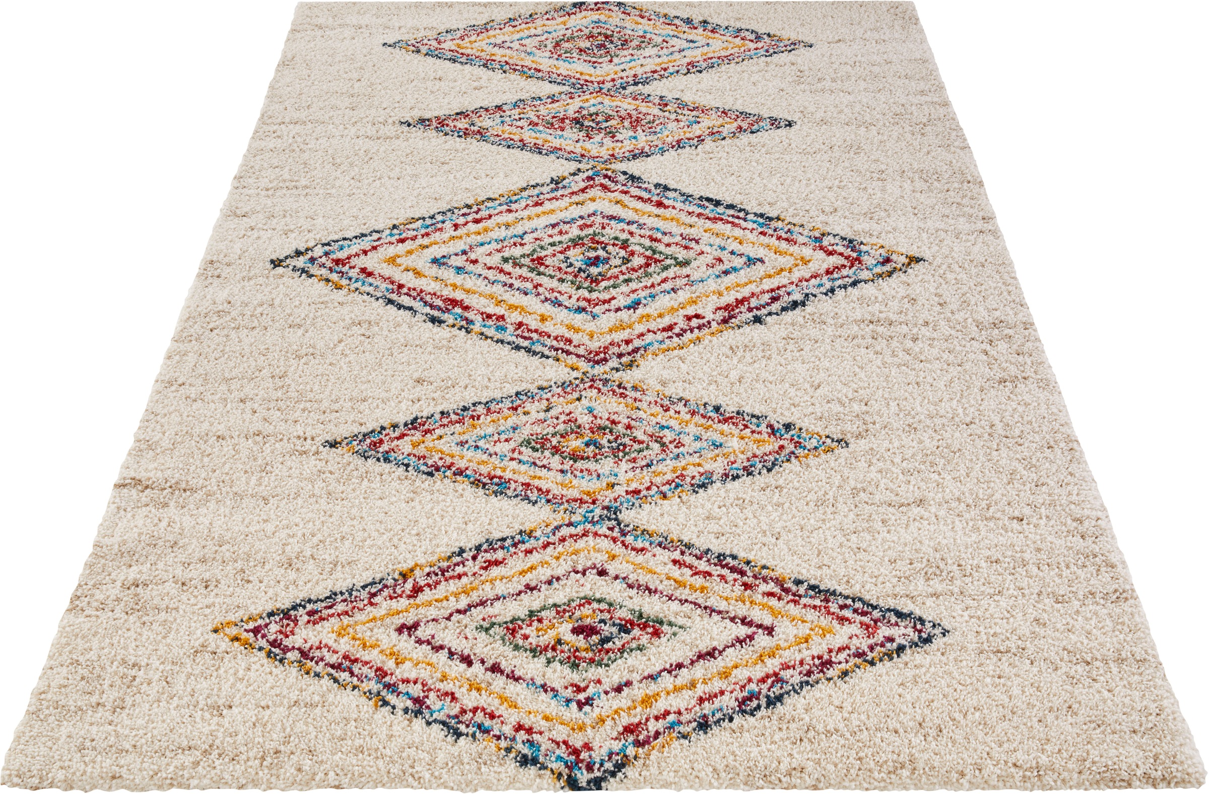 Image of MINT RUGS Hochflor-Teppich »ANDARA«, rechteckig, 30 mm Höhe, Boho Design, besonders weich durch Microfaser, Wohnzimmer, Schlafzimmer, Robust, Pflegeleicht bei Ackermann Versand Schweiz