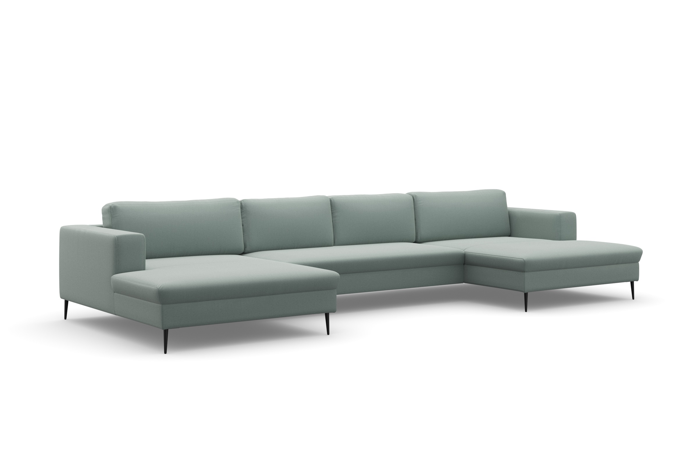 DOMO collection Wohnlandschaft »Modica U-Form«, XXL, in moderner Optik mit, 2 grosszügigen Recamieren, auch in Cord