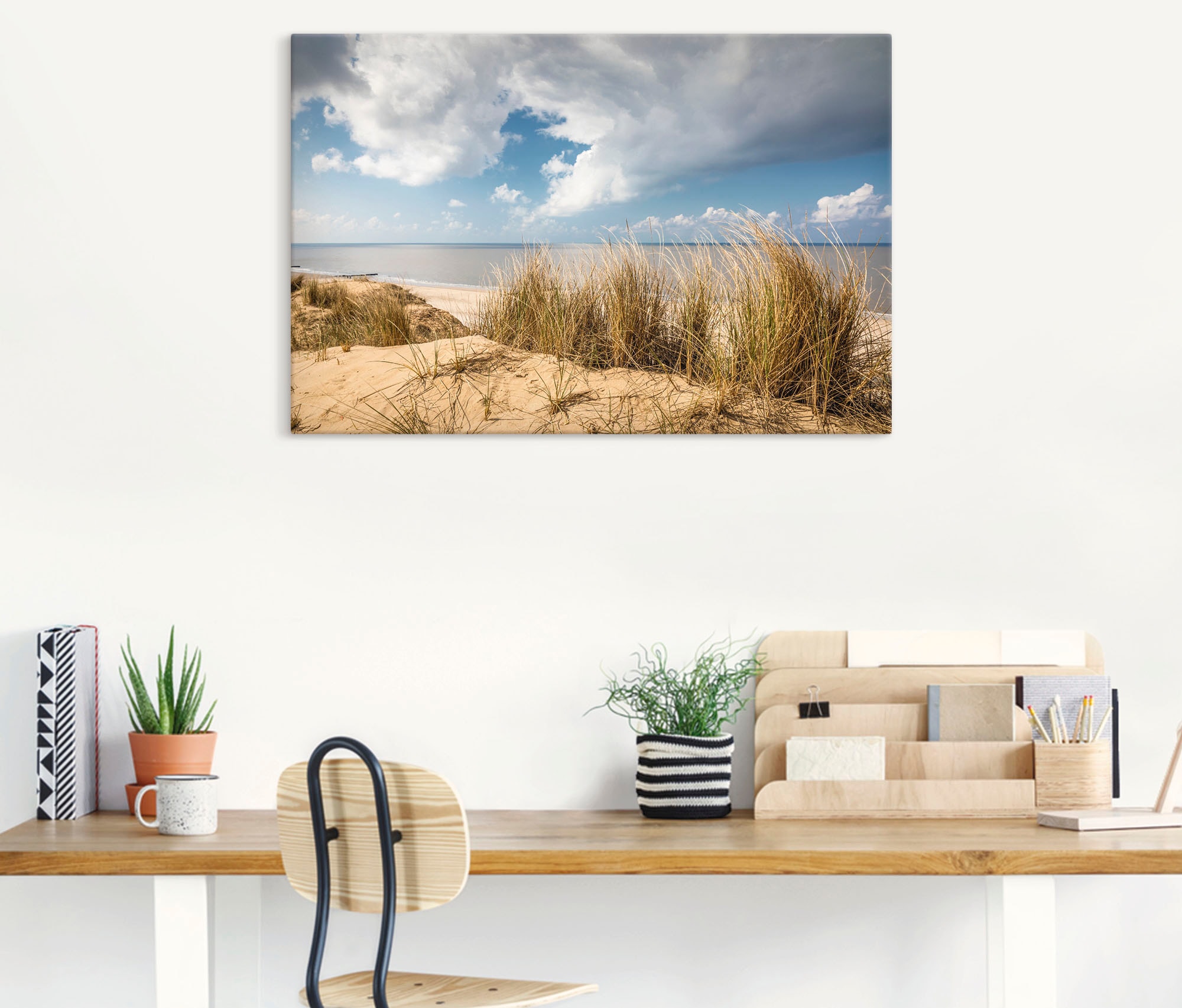 Artland Tableau sur toile »Weg durch die Dünen am Roten Kliff« Images de plage 1 cuis tlg. auf Holzrahmen gespannt