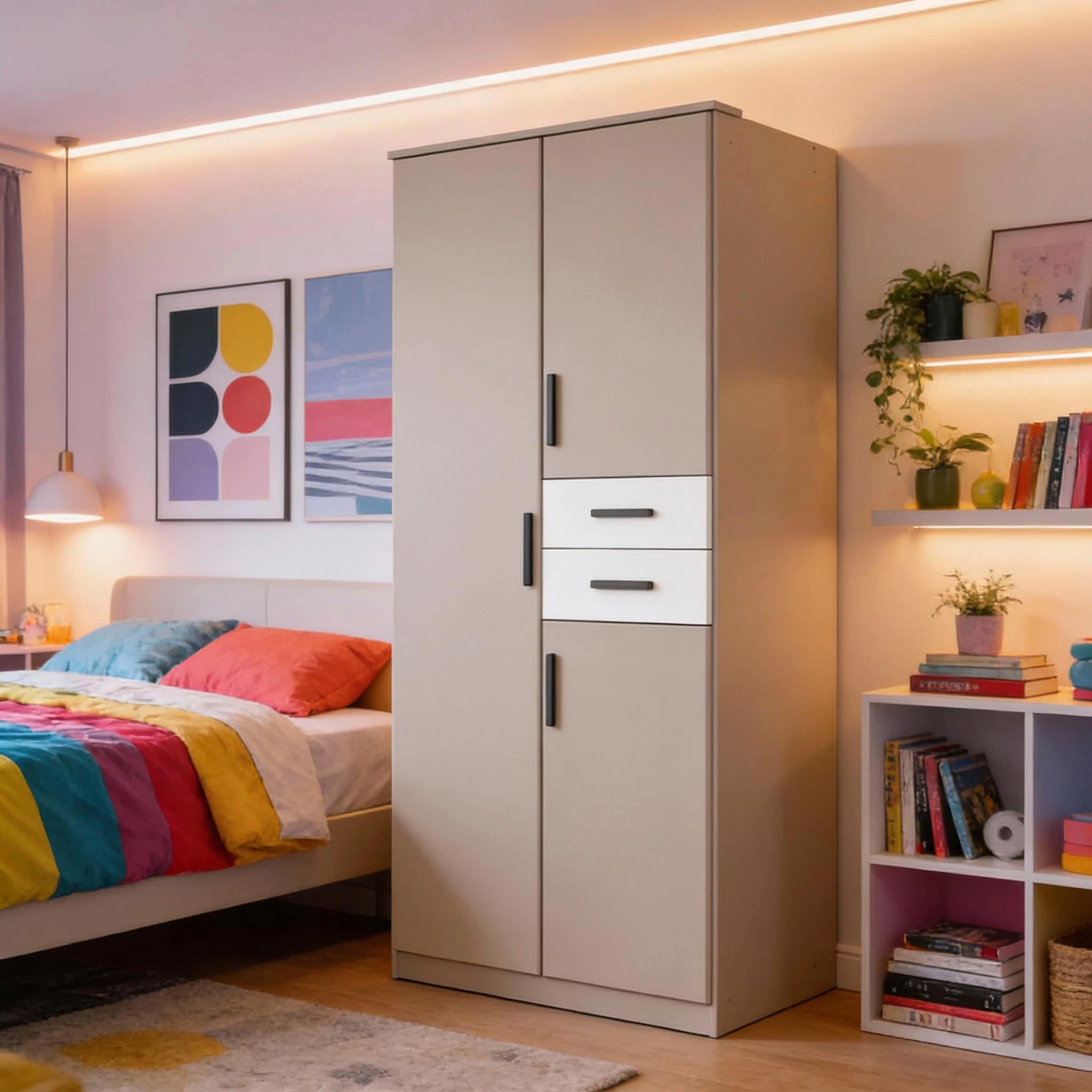 Wimex Drehtürenschrank »Bahamas, Kleiderschrank in den Breiten 90cm oder 135cm erhältlich« mit zwei farblich abgesetzten Schubladen