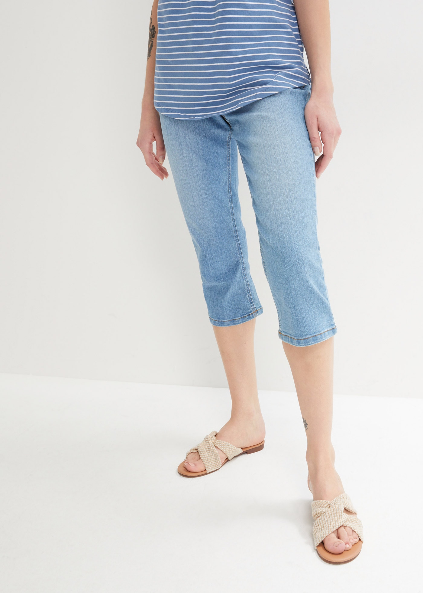 Image of bonprix Caprijeans Slim Fit Passform, erhältlich in mehreren Grössen, mit Stretch-Anteil