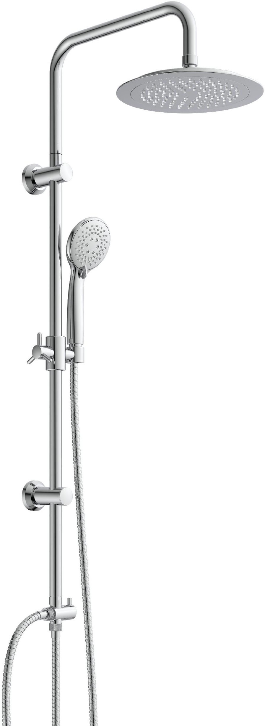 Eisl Duschsystem 3-fach verstellbare Wellness Handbrause mit Antikalk-Noppen