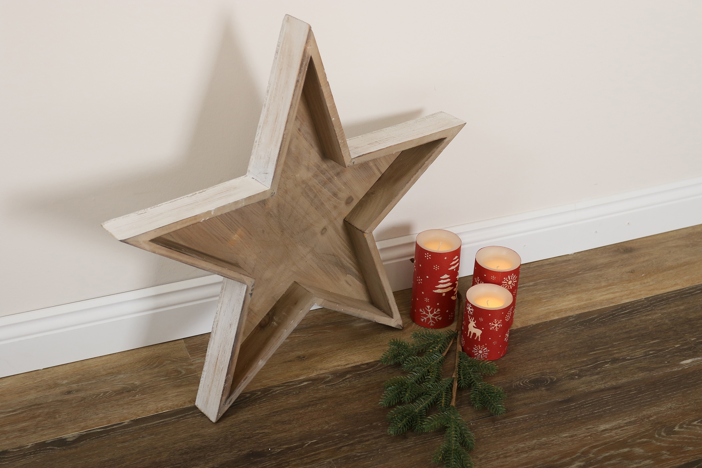 Myflair Möbel & Accessoires Étoile décorative »Weihnachtsstern, Quania, Weihnachtsdeko« aus Holz, Ø ca. 60 cm