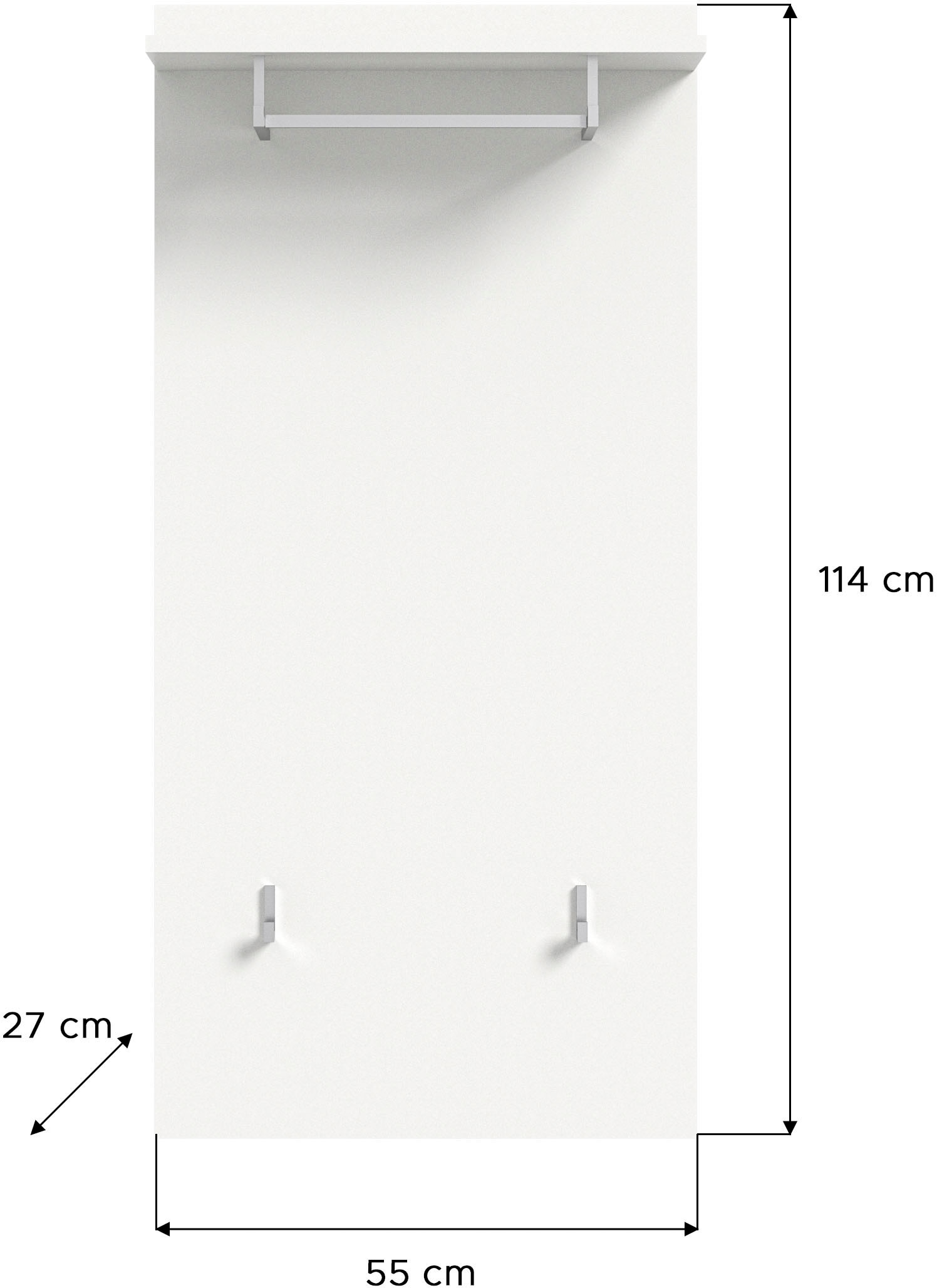 INOSIGN Garderoben-Set »Valge, Breite 110 cm, 4-teiliges Set, bestehend aus:«, (4 St.), Sitzbank, Garderobenpaneel, Schuhschrank und Garderobenspiegel