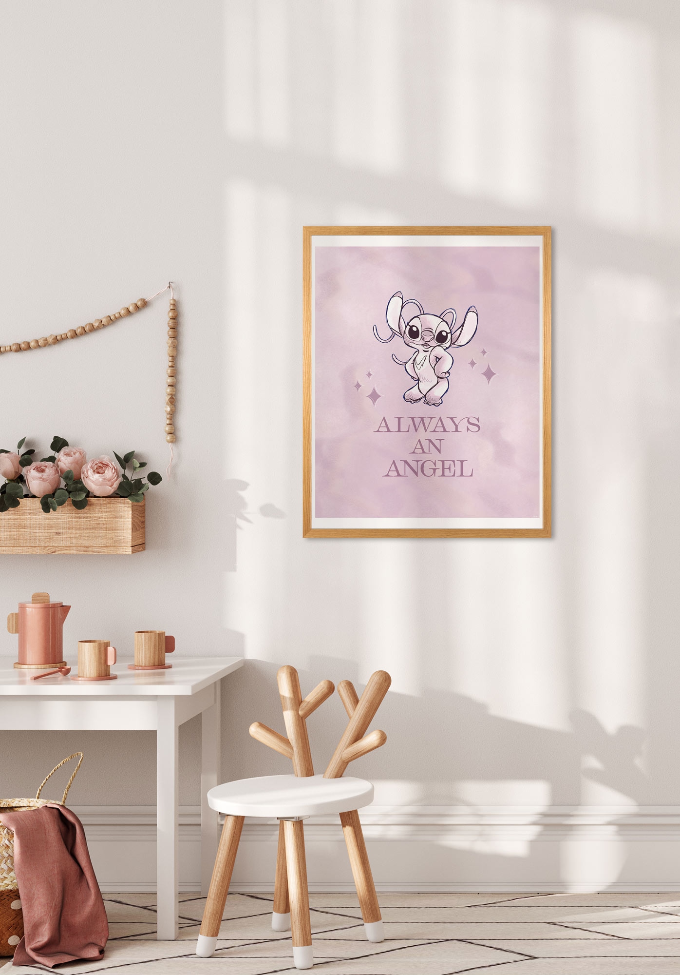 Image of Komar Bild "Stitch Always an Angel" Disney 1 Stk. tlg. Wandbild zur Dekoration im Kinderzimmer - ohne Rahmen
