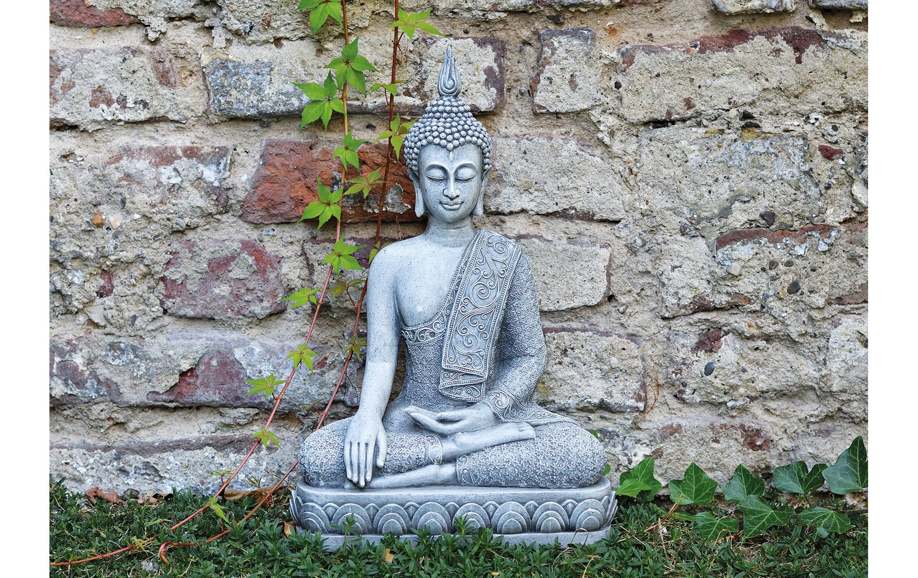 Dekofigur »G. Wurm Buddha sitzend auf Sockel«