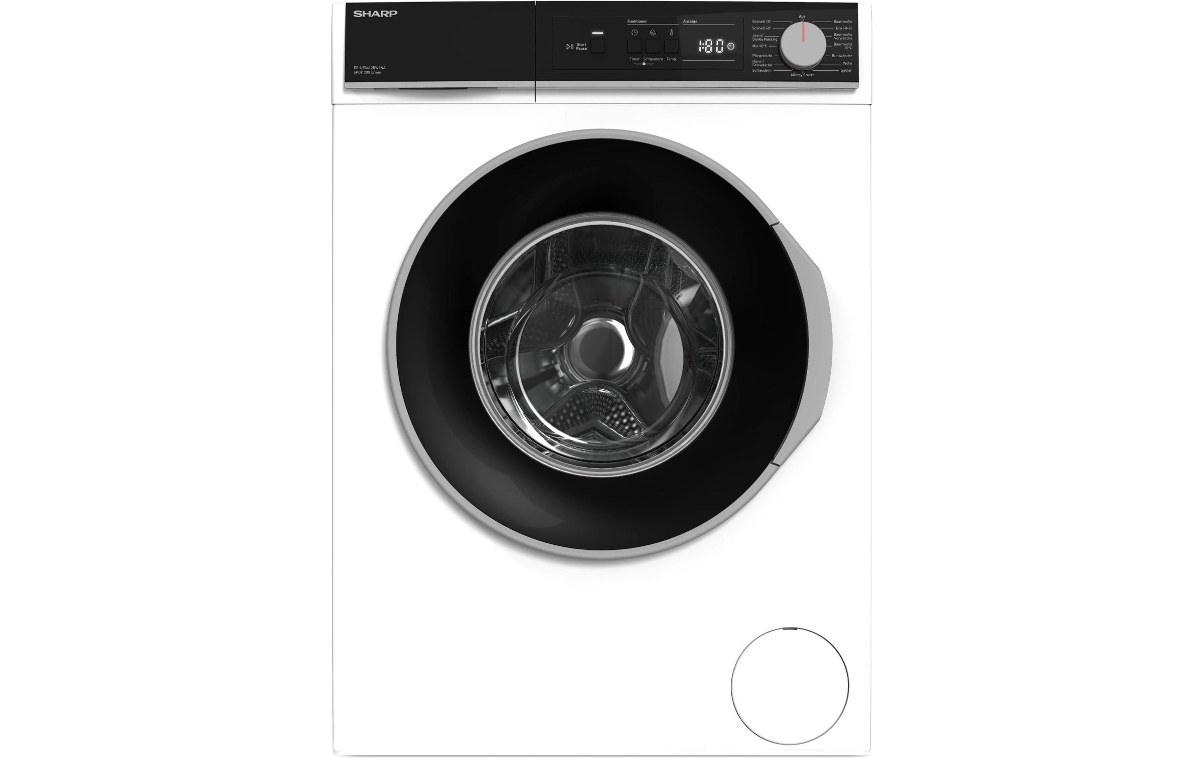 Image of Sharp Waschmaschine "ES-NFA612BW1NA-DE" 6 kg 1200 U/min