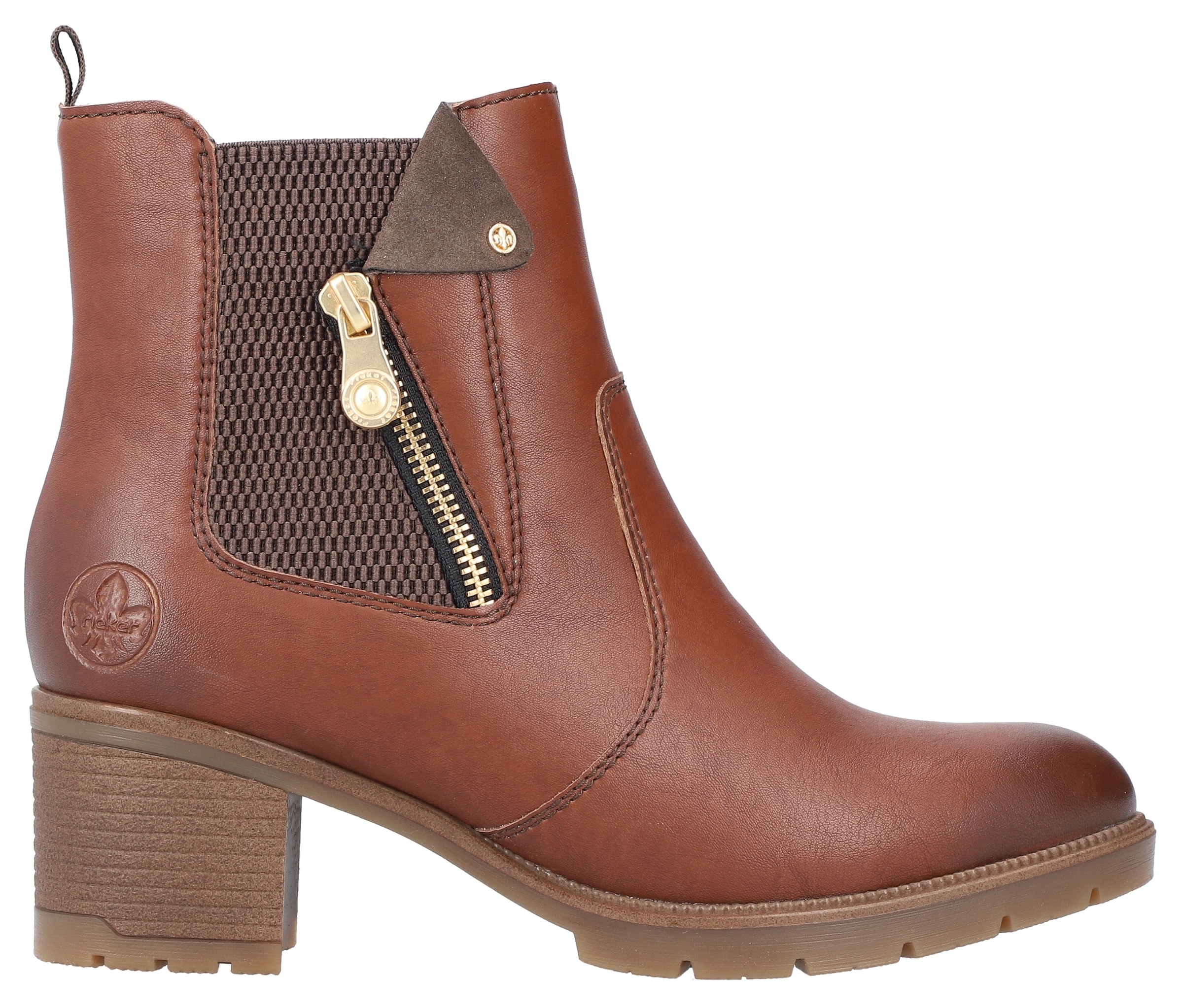 Rieker Winterstiefelette, Stiefelette, Boots, Blockabsatz, mit Innenreissverschluss