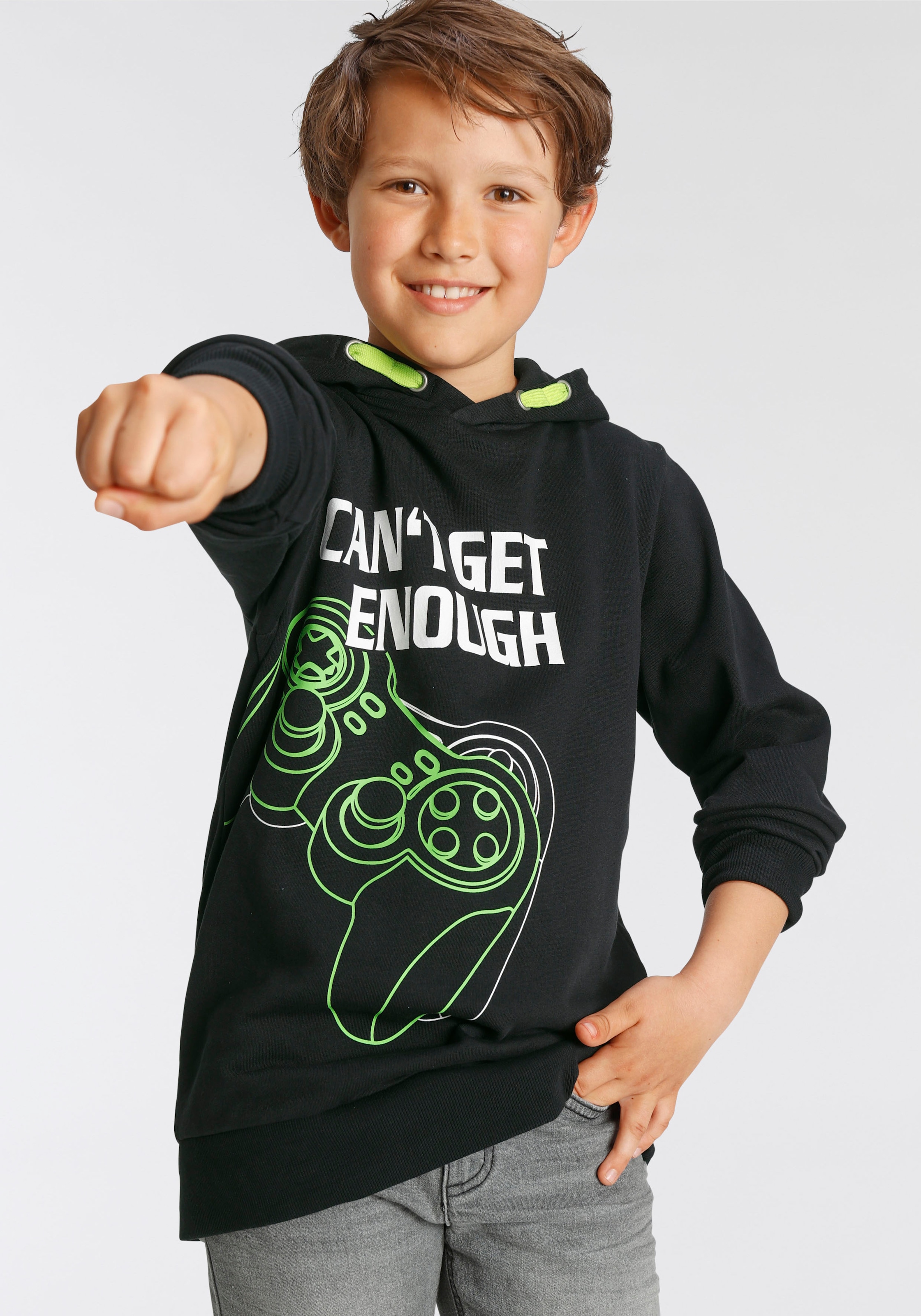 Modische KIDSWORLD Kapuzensweatshirt »CAN´T GET ENOUGH - Spruch« ohne  Mindestbestellwert shoppen | Sweatshirts