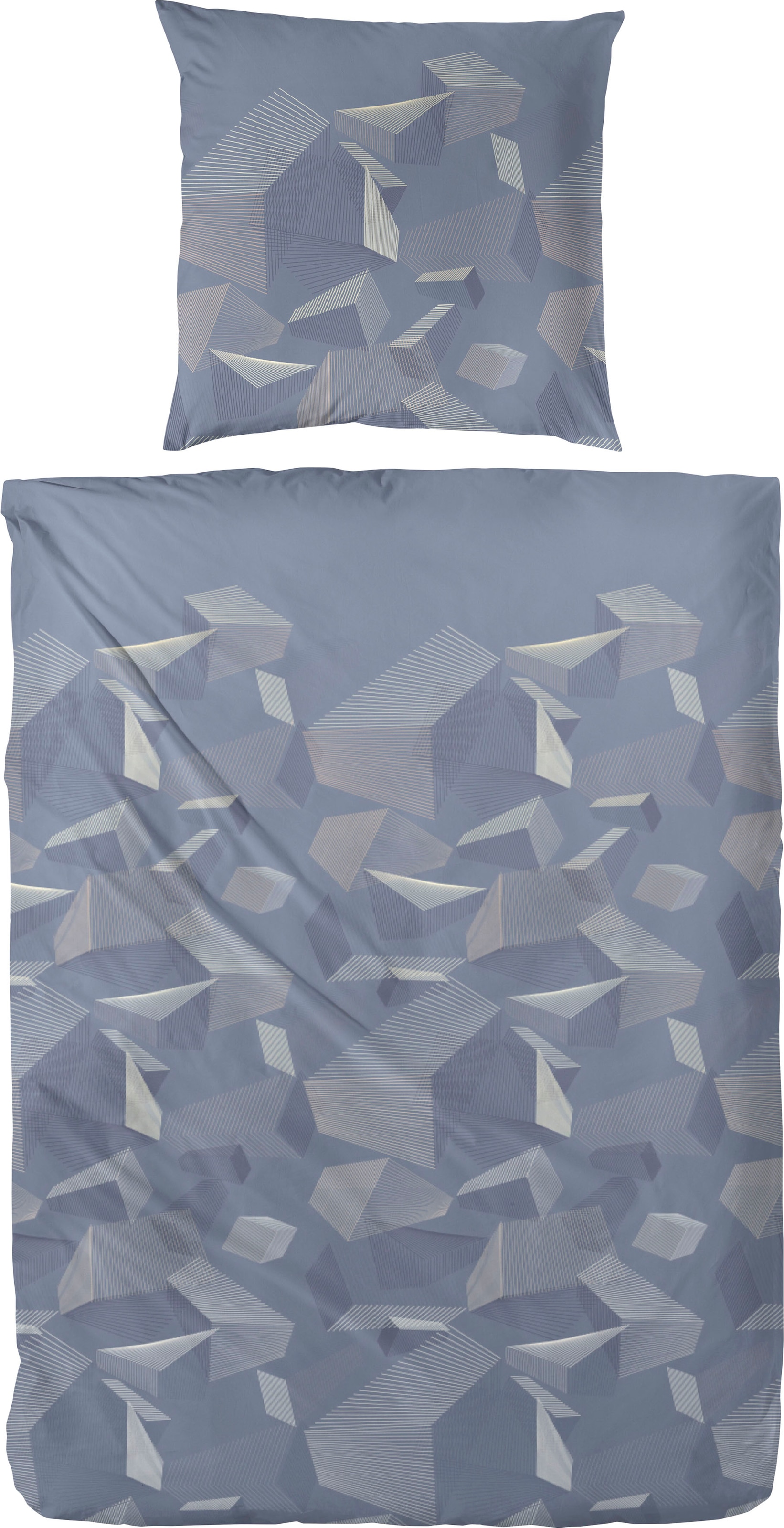 Image of Primera Bettwäsche "Mako-Satin-Bettwäsche Sky Crystal" 2 Stk. mit abstrakten Formen