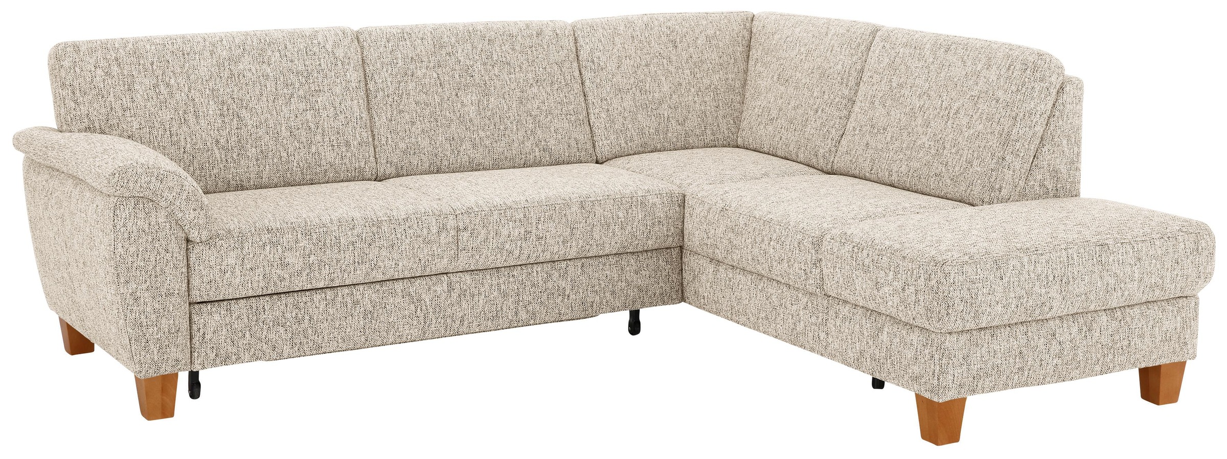 Home affaire Ecksofa »Alta L-Form«, mit Federkern und Kontrastnaht, Füsse Buche eichefarben