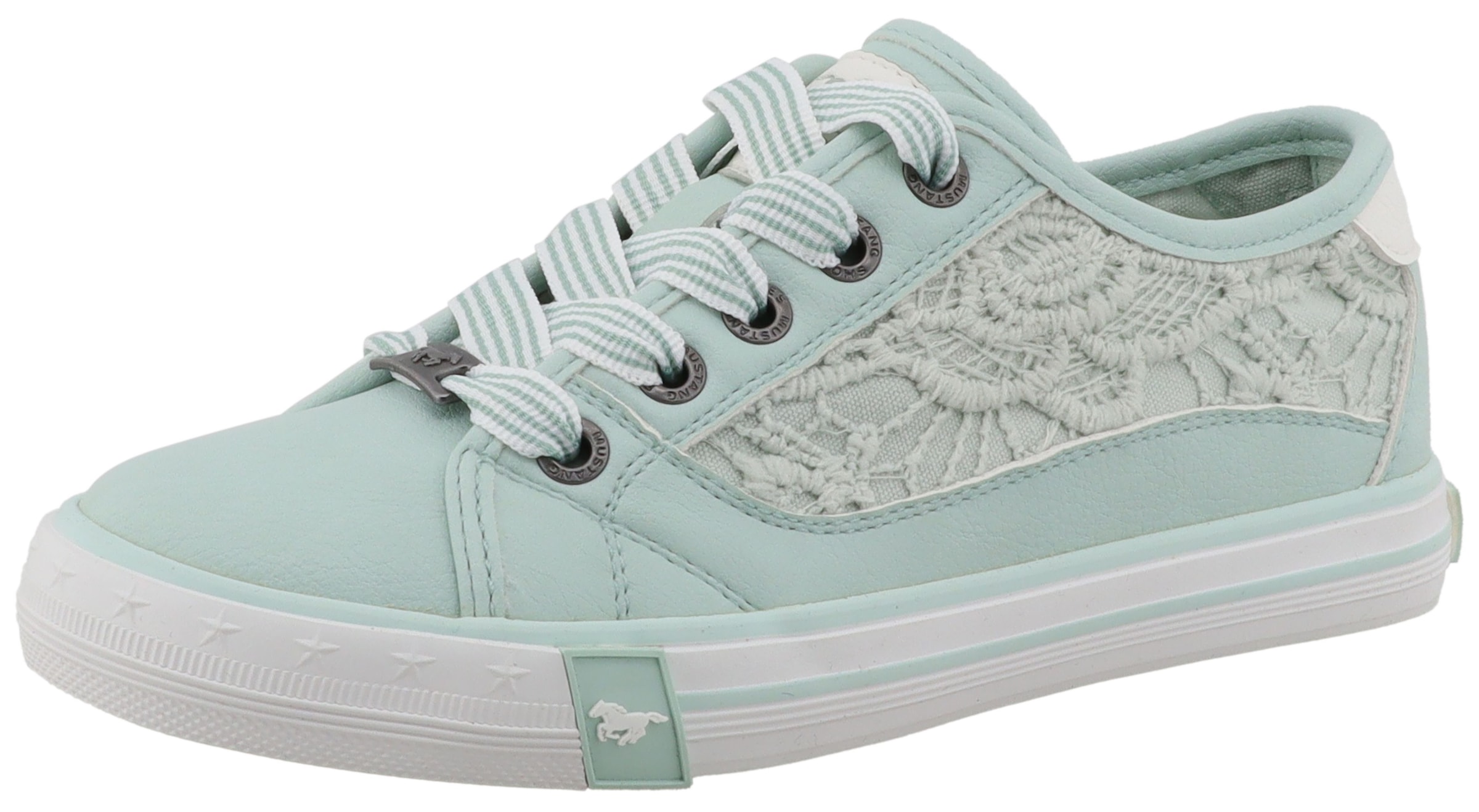 Image of Mustang Shoes Sneaker "Gaspare" Freizeitschuh, Schnürschuh, Halbschuh mit Blüten-Stickerei