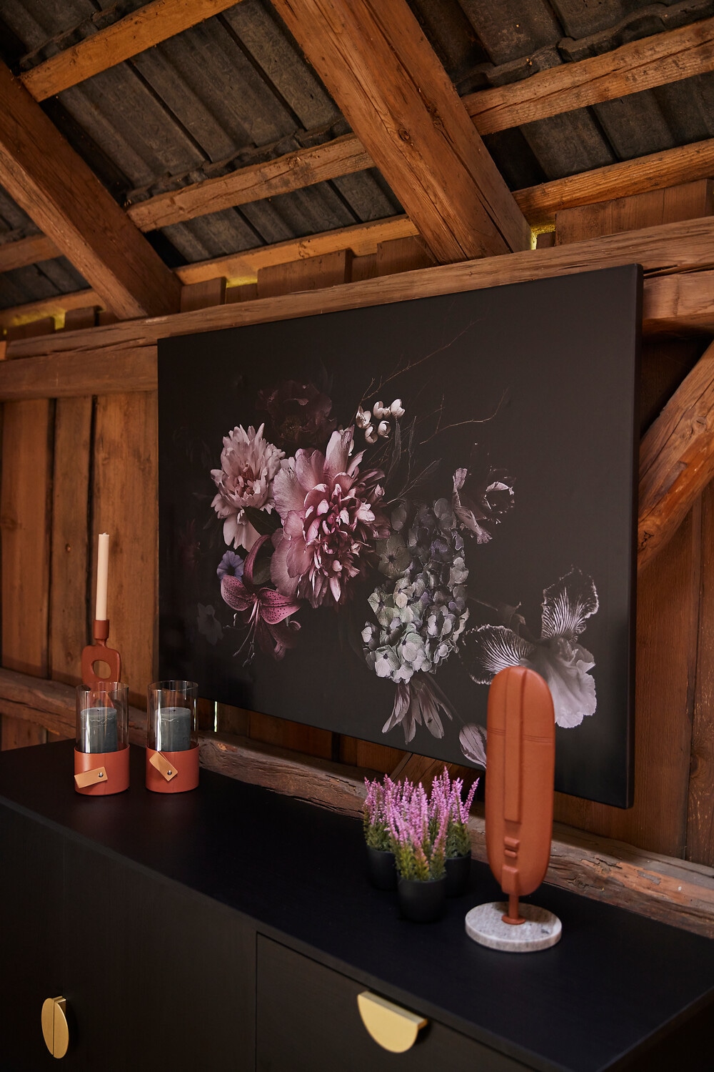 Bönninghoff Tableau sur toile »Wandbild BLUMEN 78x118 cm – Leinwandbild Keilrahmen Deko modern« Fleurs | Images de fleurs | Orchidée 1 cuis tlg. tendu sur châssis