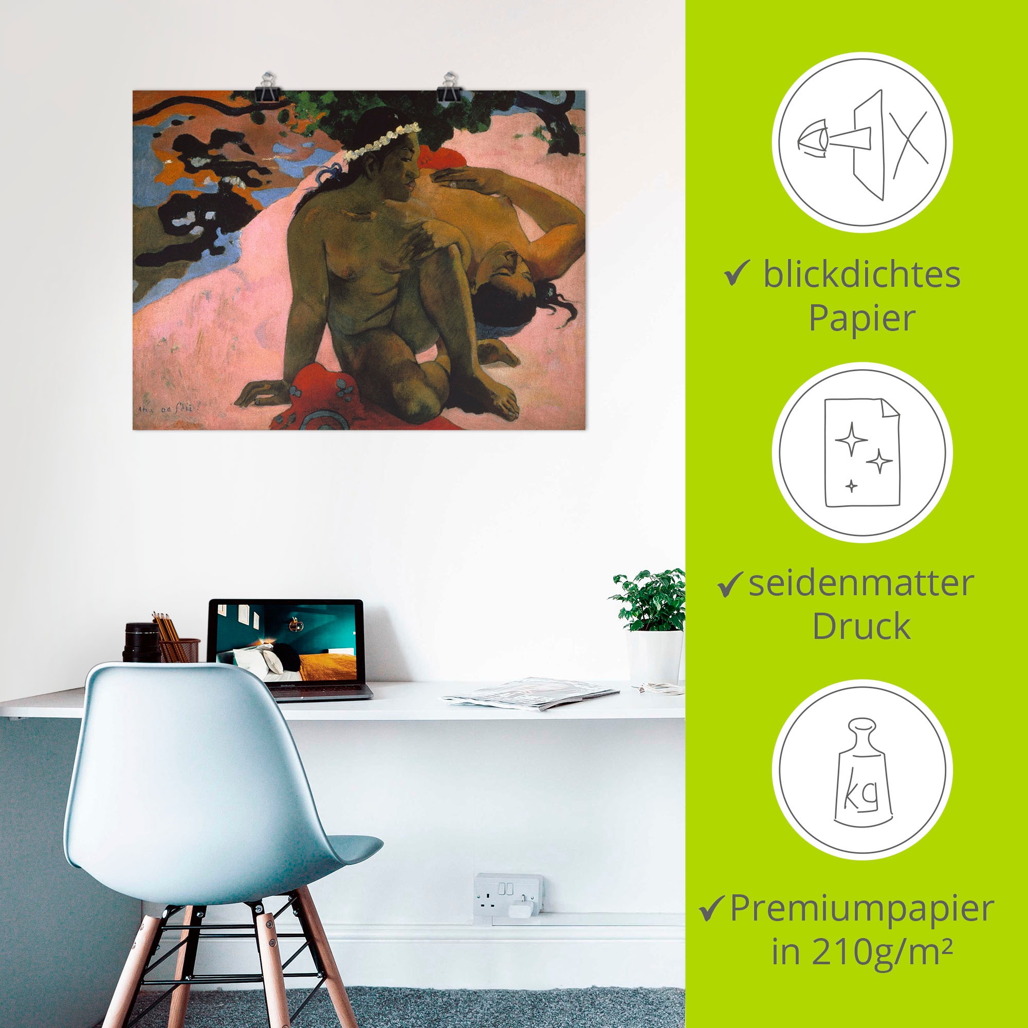 Artland Kunstdruck »AHA OE FEII? (Bist du eifersüchtig?)«, Frau, (1 St.), als Leinwandbild, Wandaufkleber oder Poster in versch. Grössen
