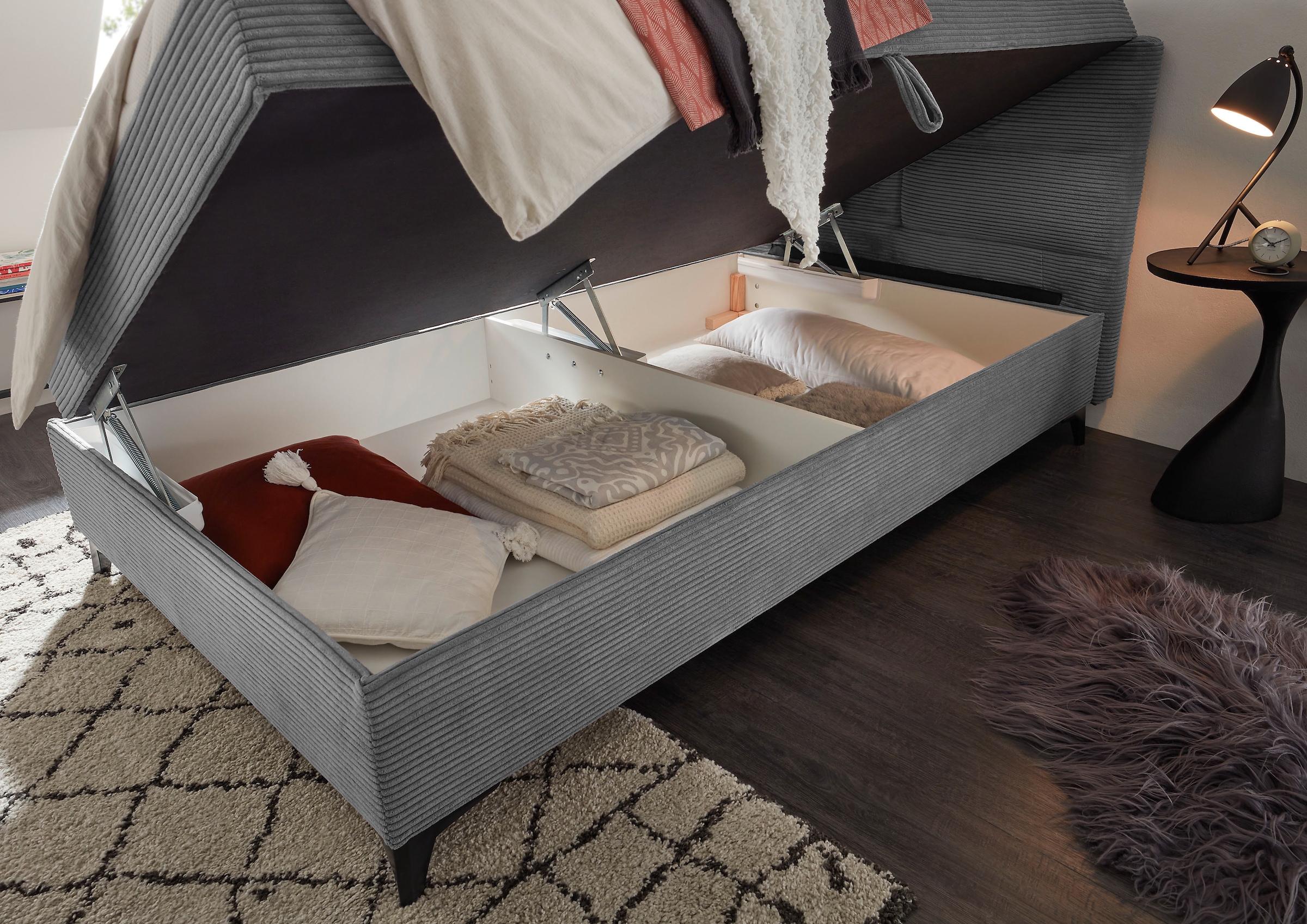 ED EXCITING DESIGN Boxbett »Andon« mit Bettkasten, integrierter Topper, universell aufbaubar