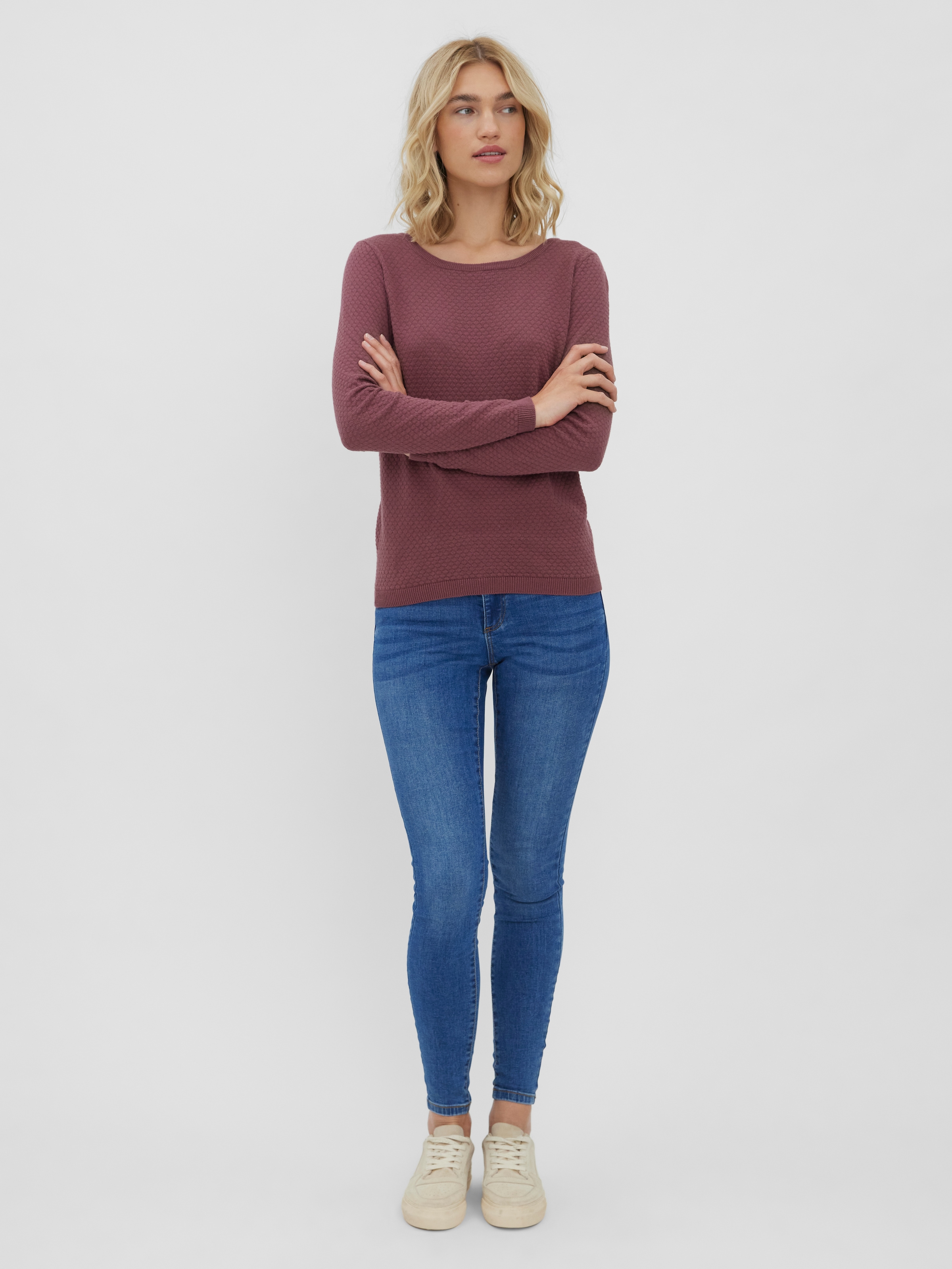 Vero Moda Rundhalspullover »VMCARE STRUCTURE LS O-NECK BLOU NOOS«