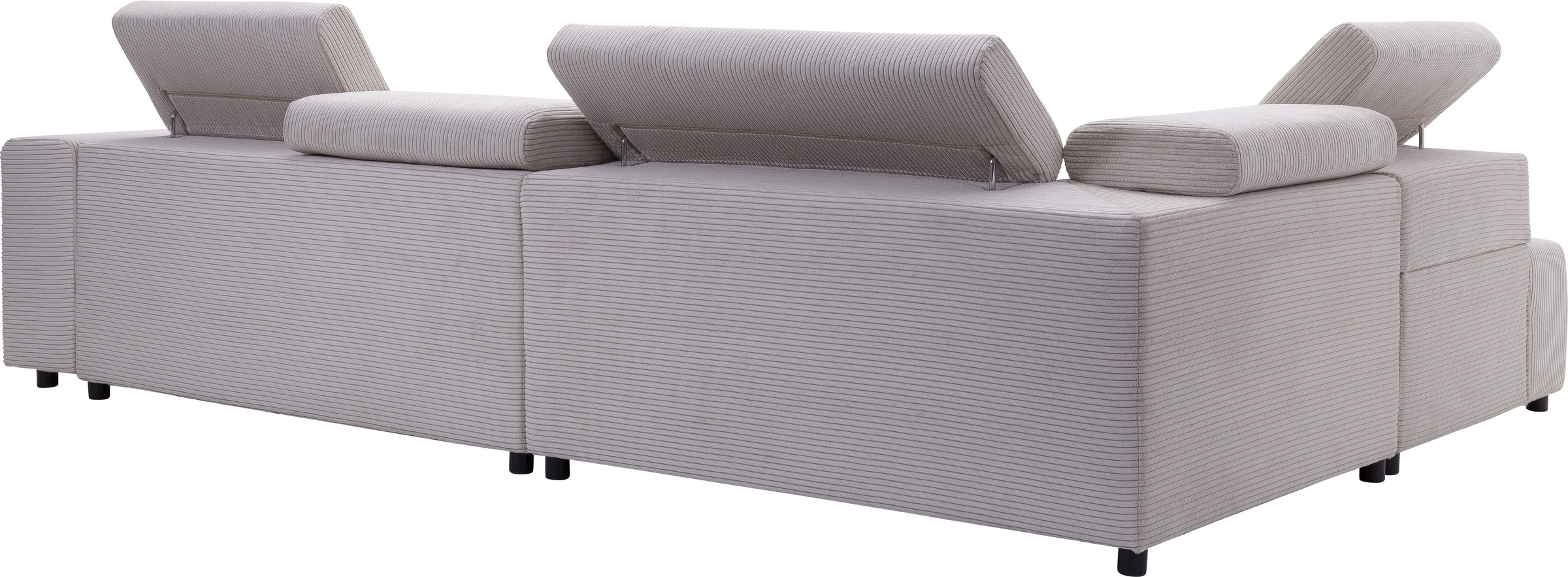 exxpo - sofa fashion Ecksofa »VITTORIO mit Komfortfunktionen, bequem und modern, Cord, L-Form«, inkl. Kopfteil- und Sitztiefenverstellung, wahlweise mit Bettfunktion