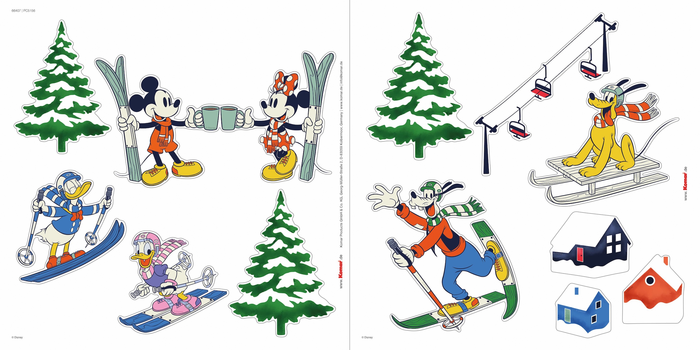 Komar Fototapete »Fenstersticker - Disney Mickey Mouse Snowland - Grösse 30 x 30 cm« Motiv | bedruckt glatt