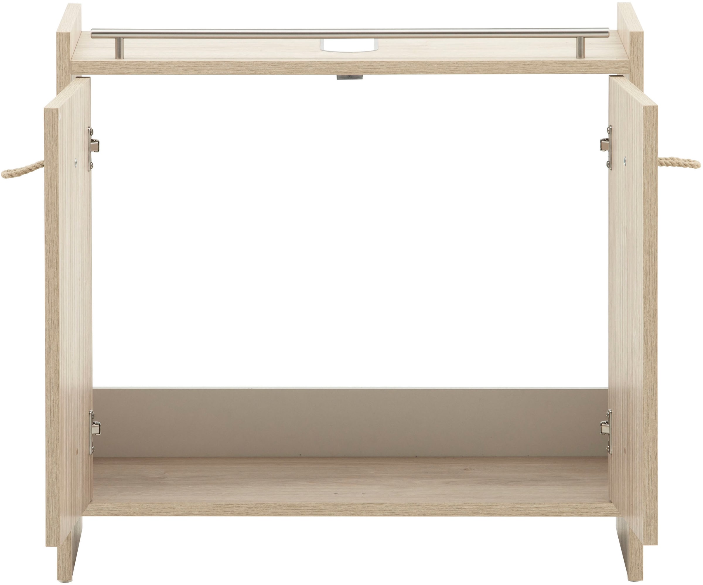 Schildmeyer Armoire sous lavabo »SONDERBY, 2 Türen, Breite 65 cm, MADE IN GERMANY« 1 cuis tlg. poignées en corde dans un style maritime, FABRIQUÉ EN ALLEMAGNE