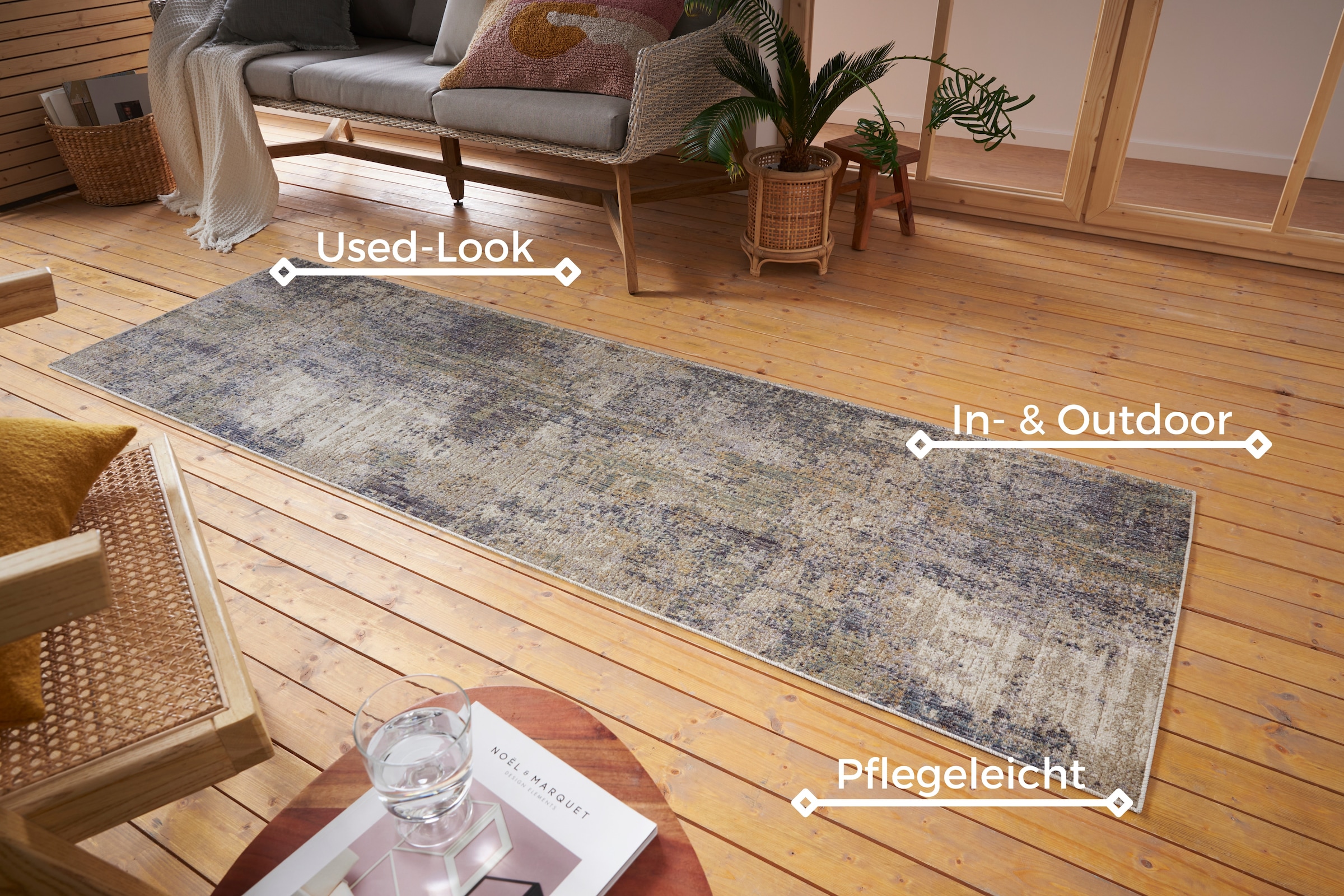 HANSE Home Teppich »Gizeh« rechteckig 3 mm Höhe In-& Outdoor, Läufer, Wetterfest, Balkon, Wohnzimmer, Orient