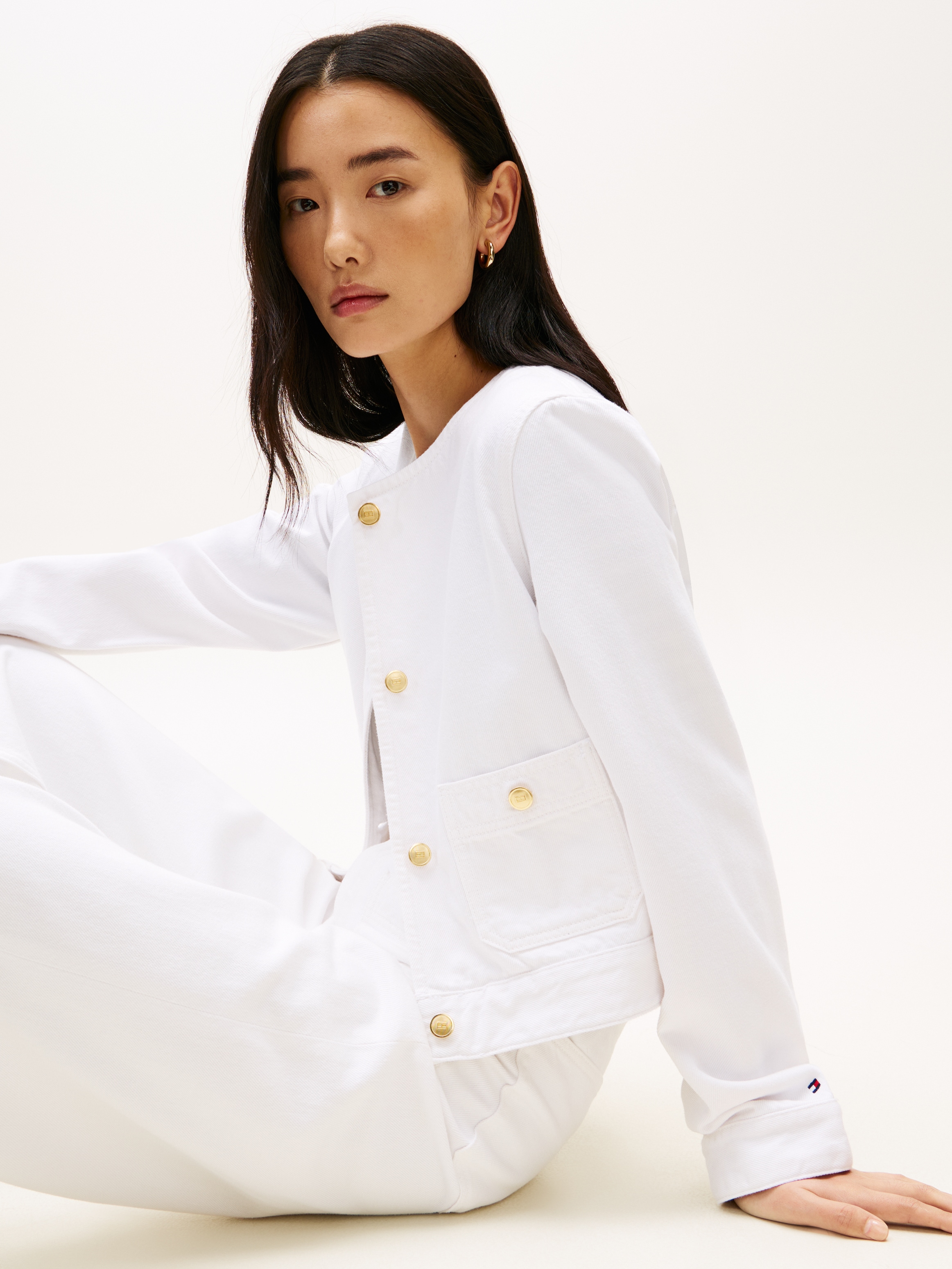 Tommy Hilfiger Veste d'extérieur »DNM CLR LADY JACKET LS« mit Zierknöpfen