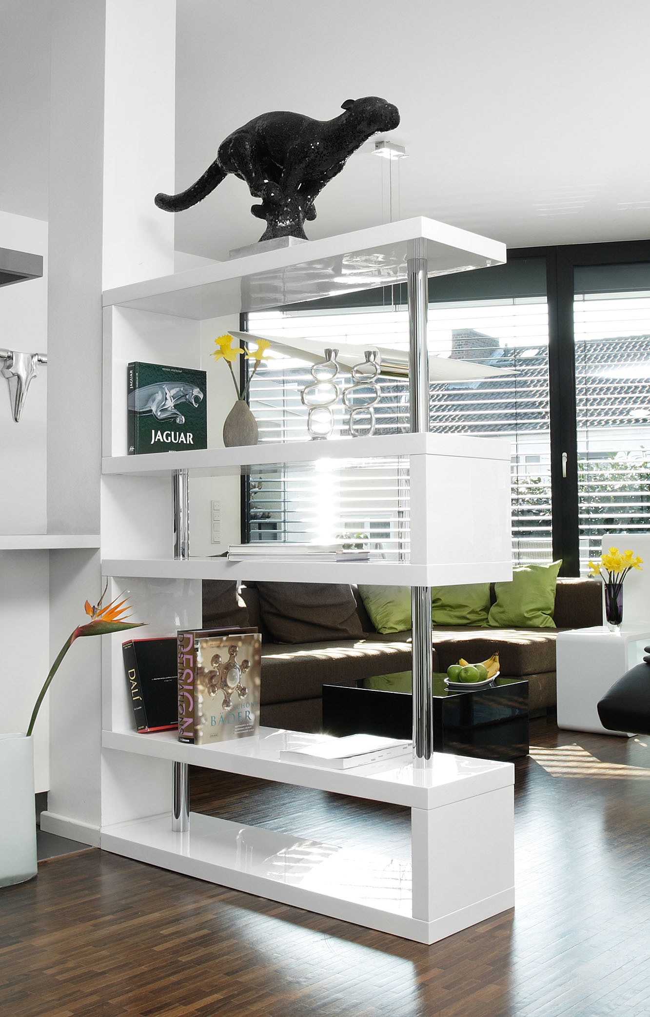 Image of SalesFever Raumteilerregal "Levanto Regal mit Stil" 2-in-1 Raumteiler: Stilvolles Regal mit Hochglanzoberfläche