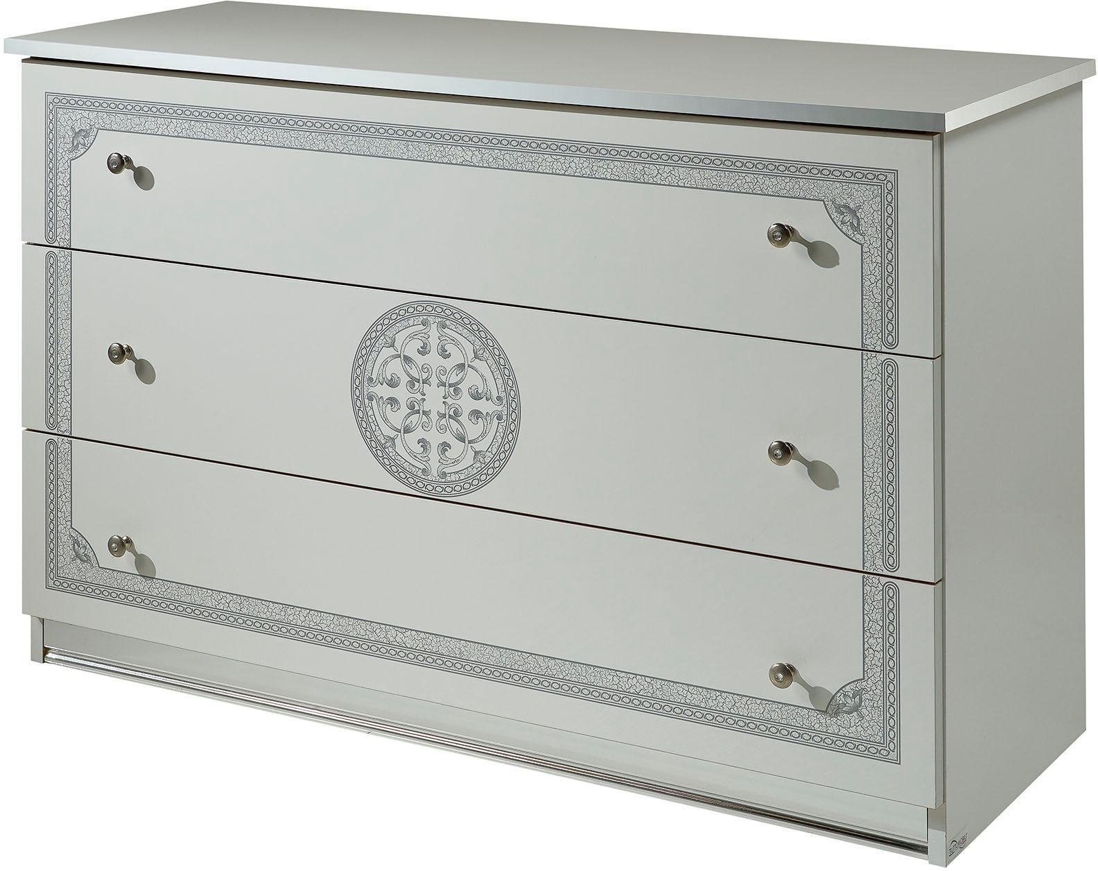 INOSIGN Schubkastenkommode »Greta, aus FSC-zertifiziertem Holzwerkstoff mit Dekor im Klassikstil«, (Masse (B/T/H): 113/42/73,5 cm), mit 3 Schubladen, soft-close-Funktion, Made in Italy