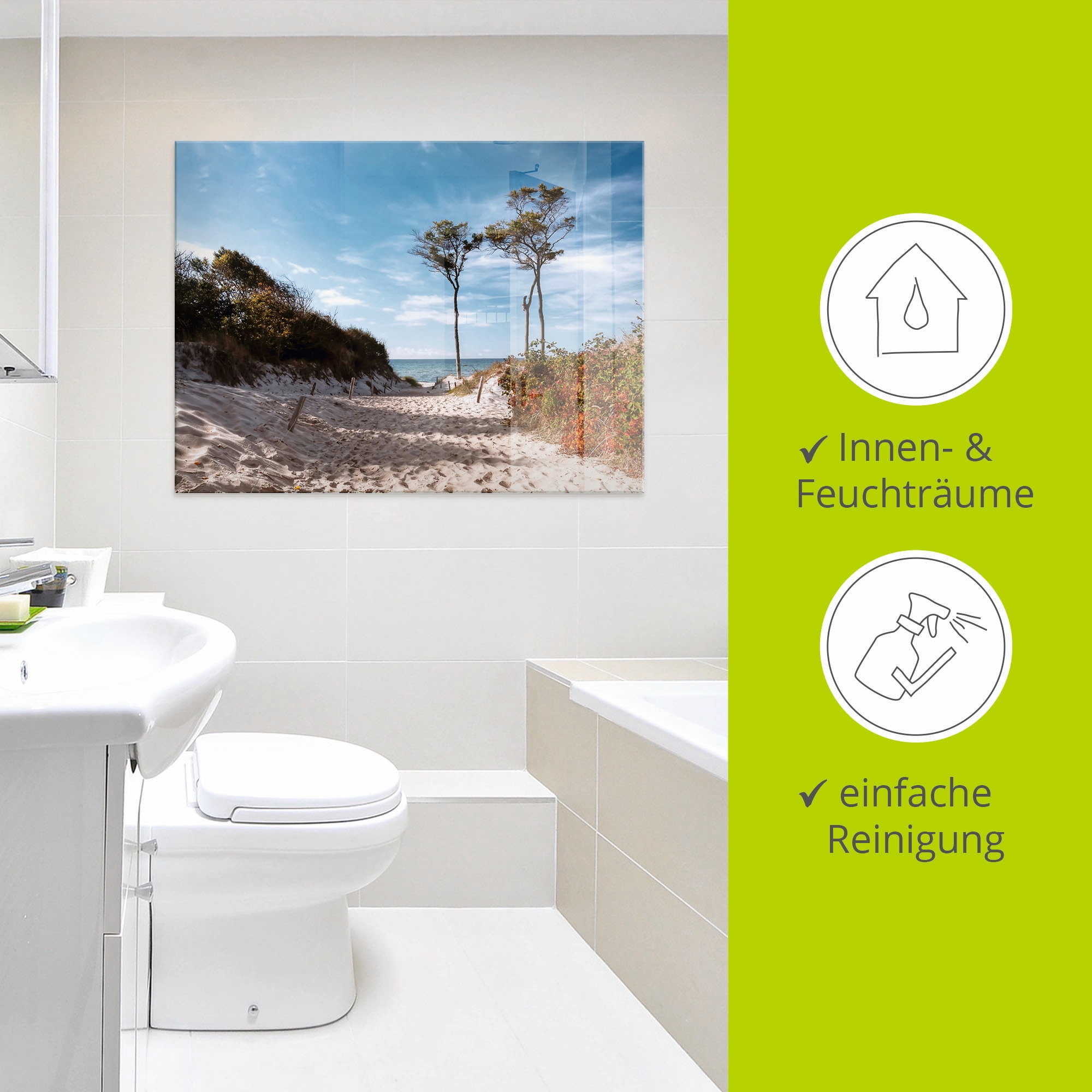 Artland Tableau en verre »Weststrand Darss« 1 cuis tlg. in verschiedenen Grössen