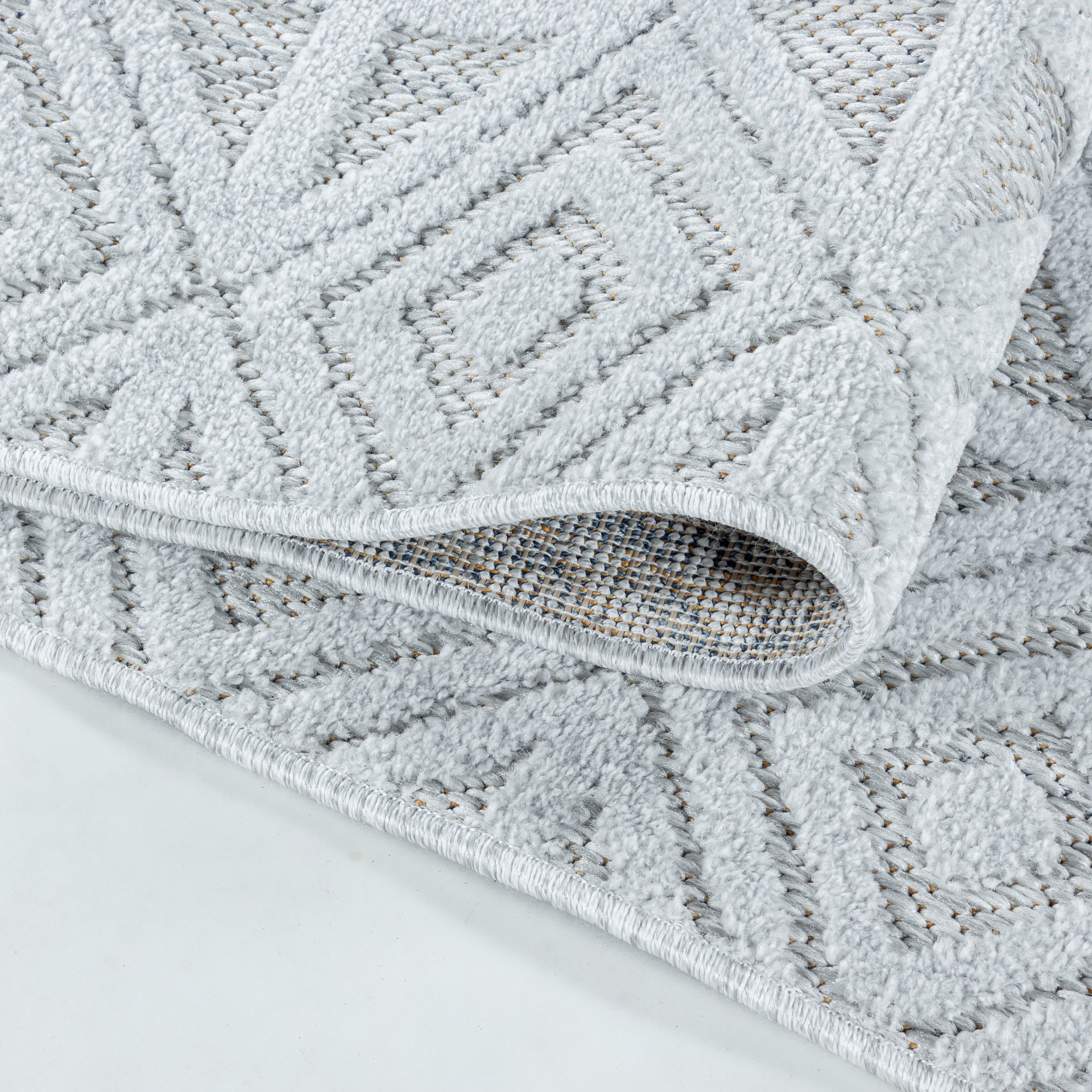 Ayyildiz Teppiche Teppich »BAHAMA 5156« rechteckig 8 mm Höhe Läufer, Flachflor mit Hoch-Tief-Struktur, In-und Outdoor geeignet