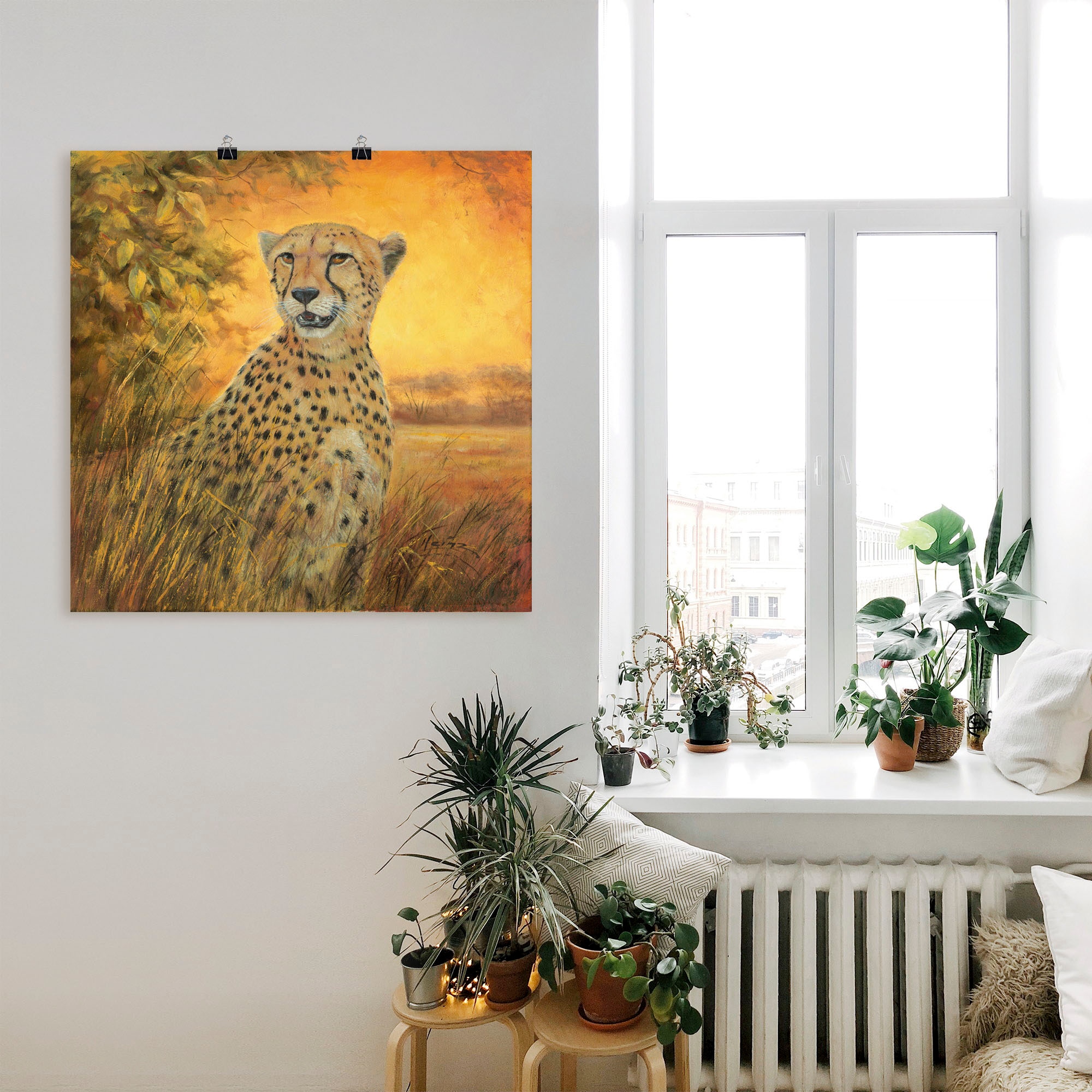 in kaufen »Porträt Gepard«, St.), Wandbild oder Grössen Geparden Leinwandbild, versch. Alubild, als (1 Bilder, Artland Poster günstig Wandaufkleber