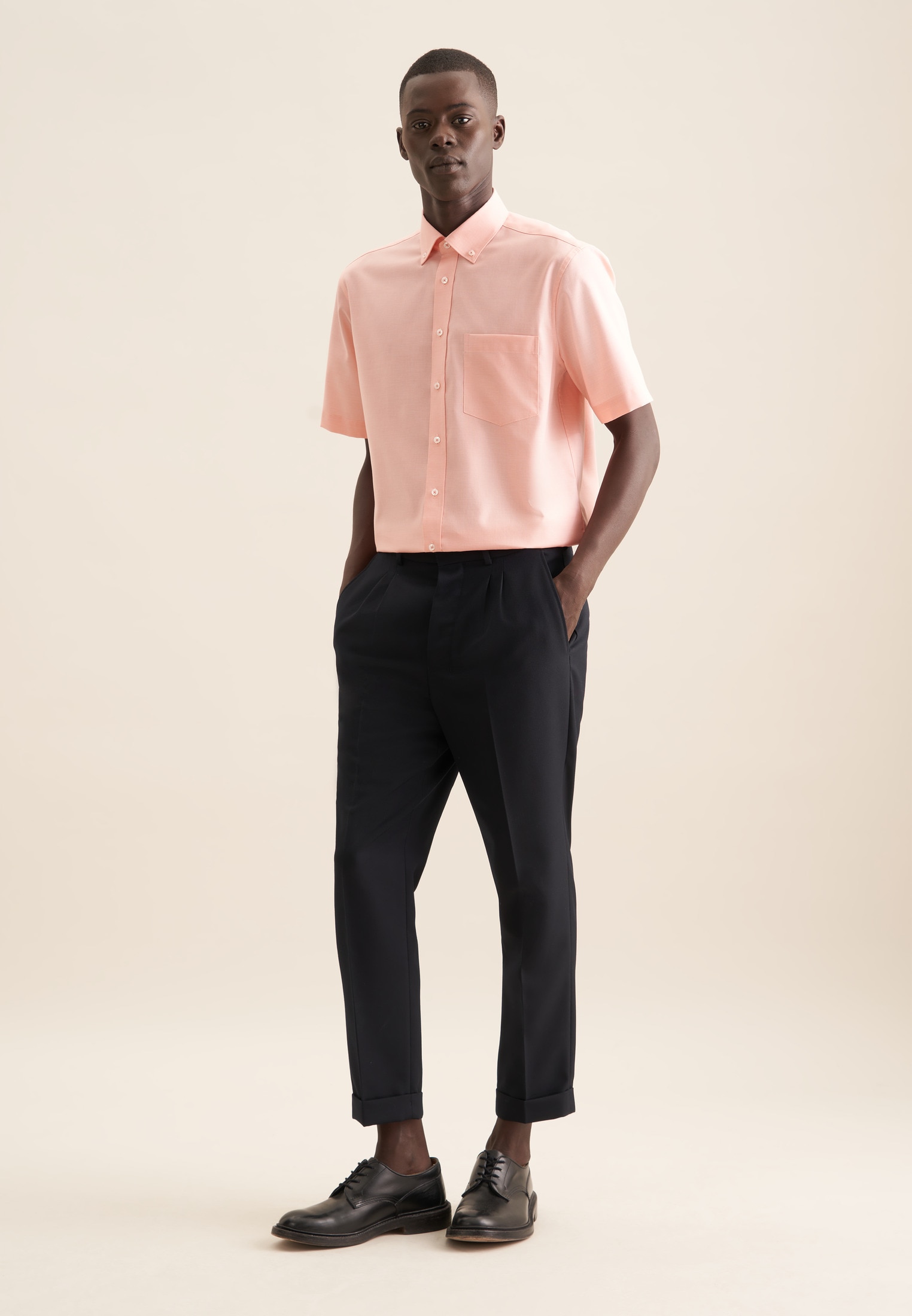 seidensticker Businesshemd »Regular« Regular 1/2 Button-Down-Kragen Struktur