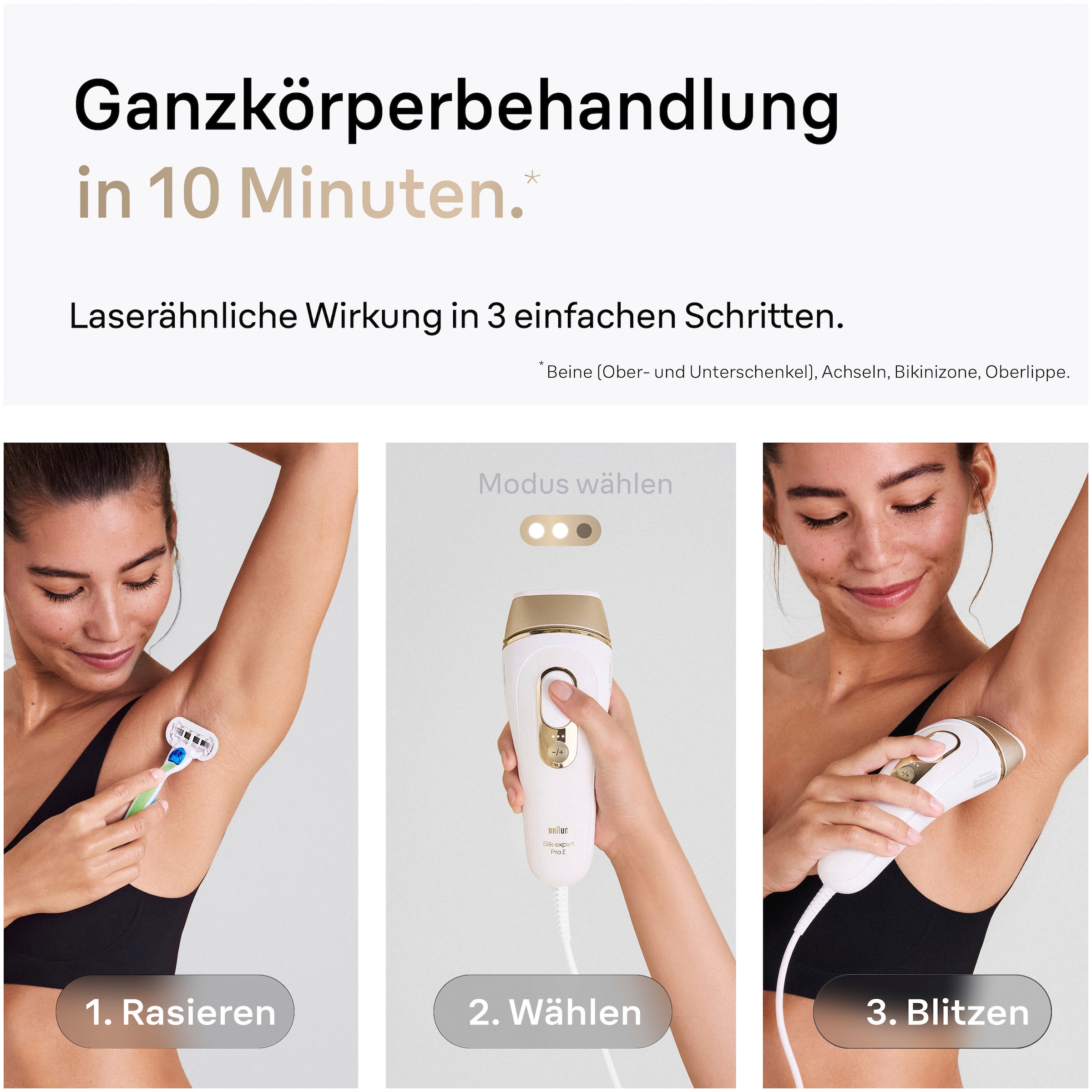 Braun IPL-Haarentferner »Silk·expert Pro 5 PL5140« pro Minute bis zu 125 Lichtimpulse 2 Aufsätze, mit Aufbewahrungstasche