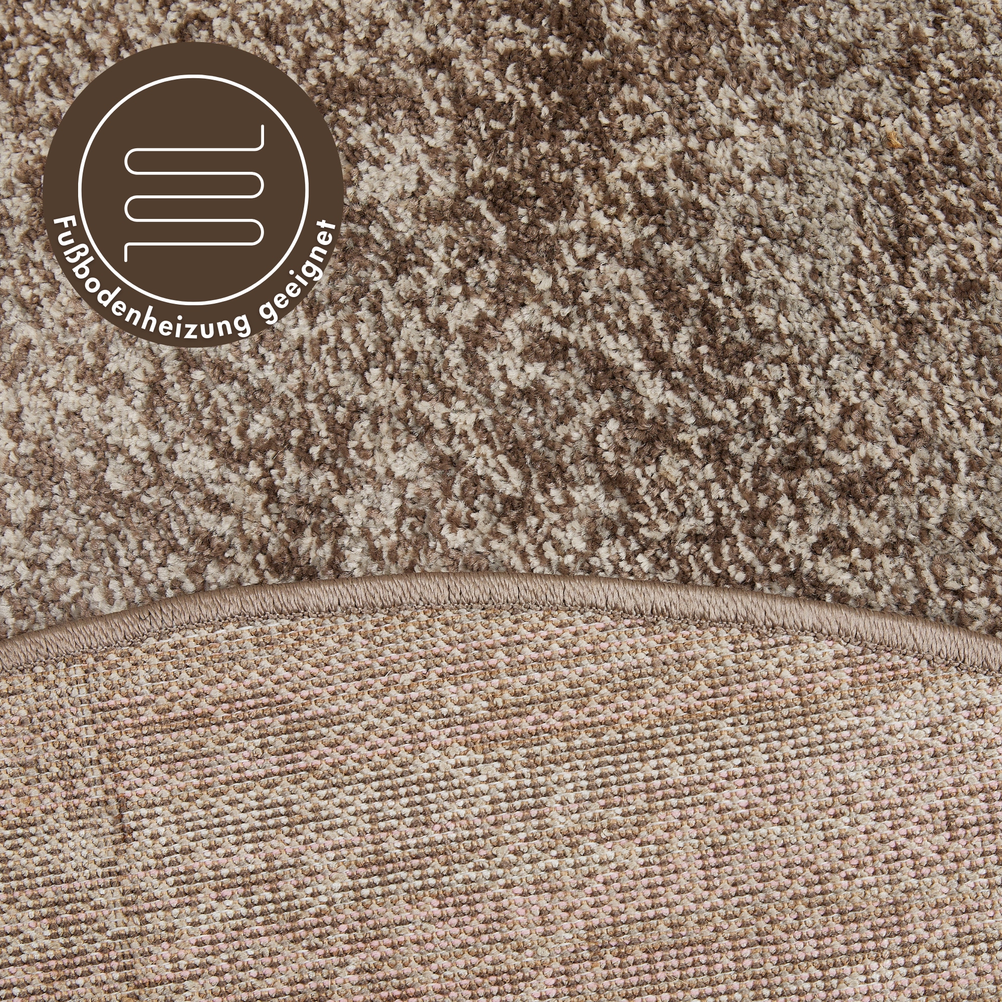 Andiamo Teppich »Luna«, rund, 7 mm Höhe, Kurzflor, modernes Design, meliert, Wohnzimmer, Schlafzimmer
