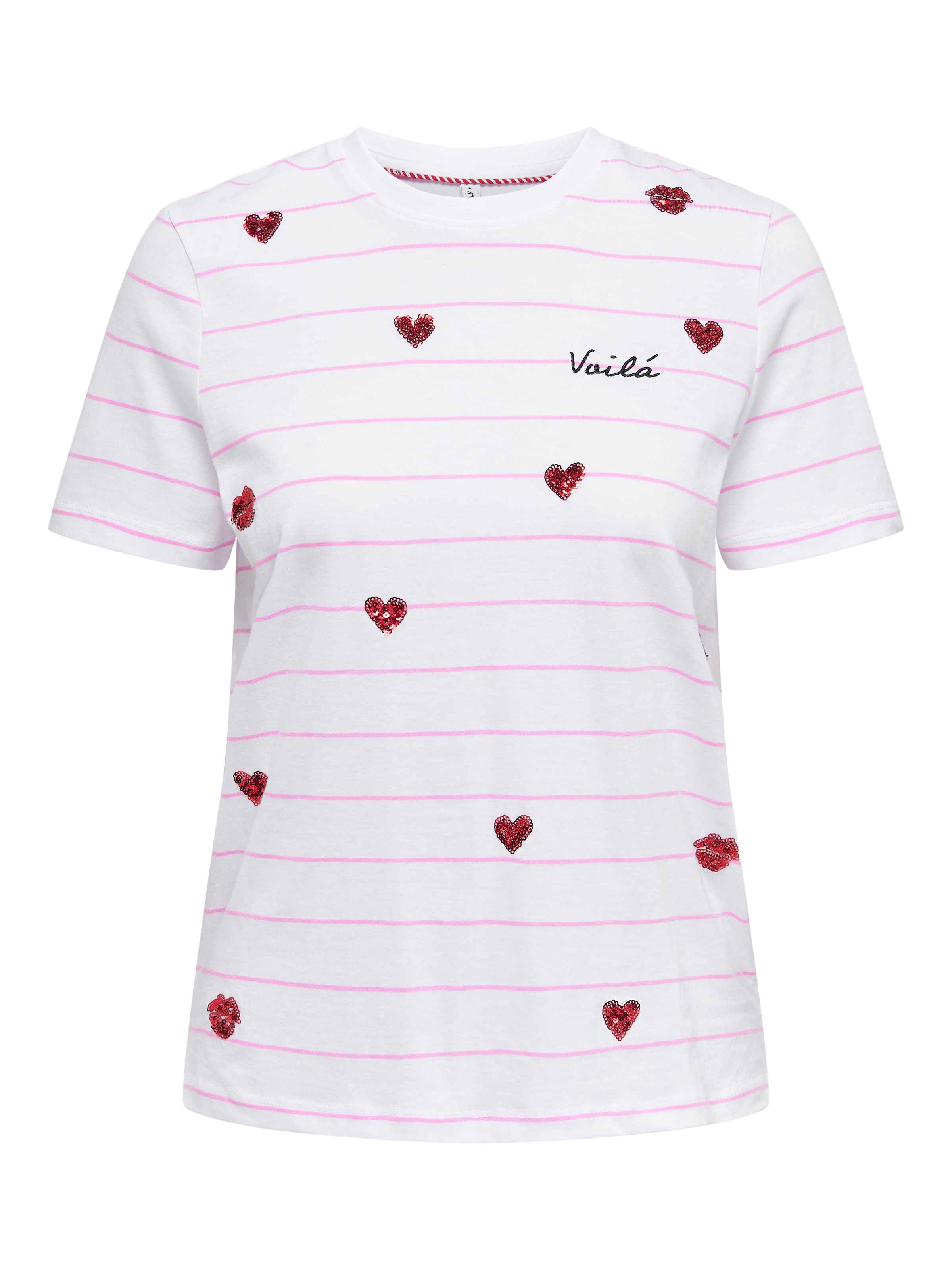 ONLY T-shirt »ONLKITA LIFE REG S/S HEART TOP BOX JRS«