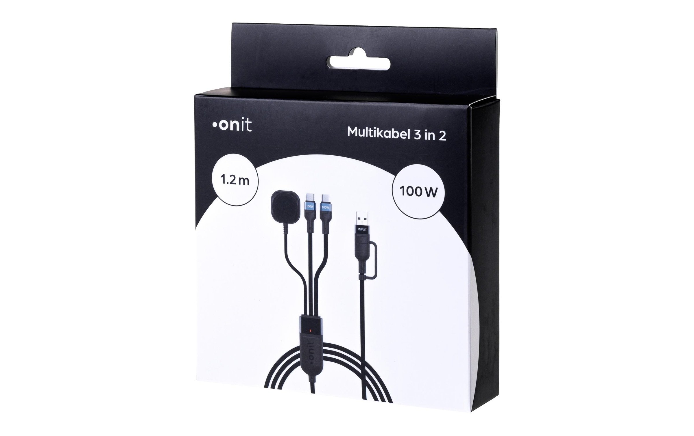 onit Câble USB »2.0-Kabel USB A/USB C - 2x USB-C/Ladepad« 120 cm