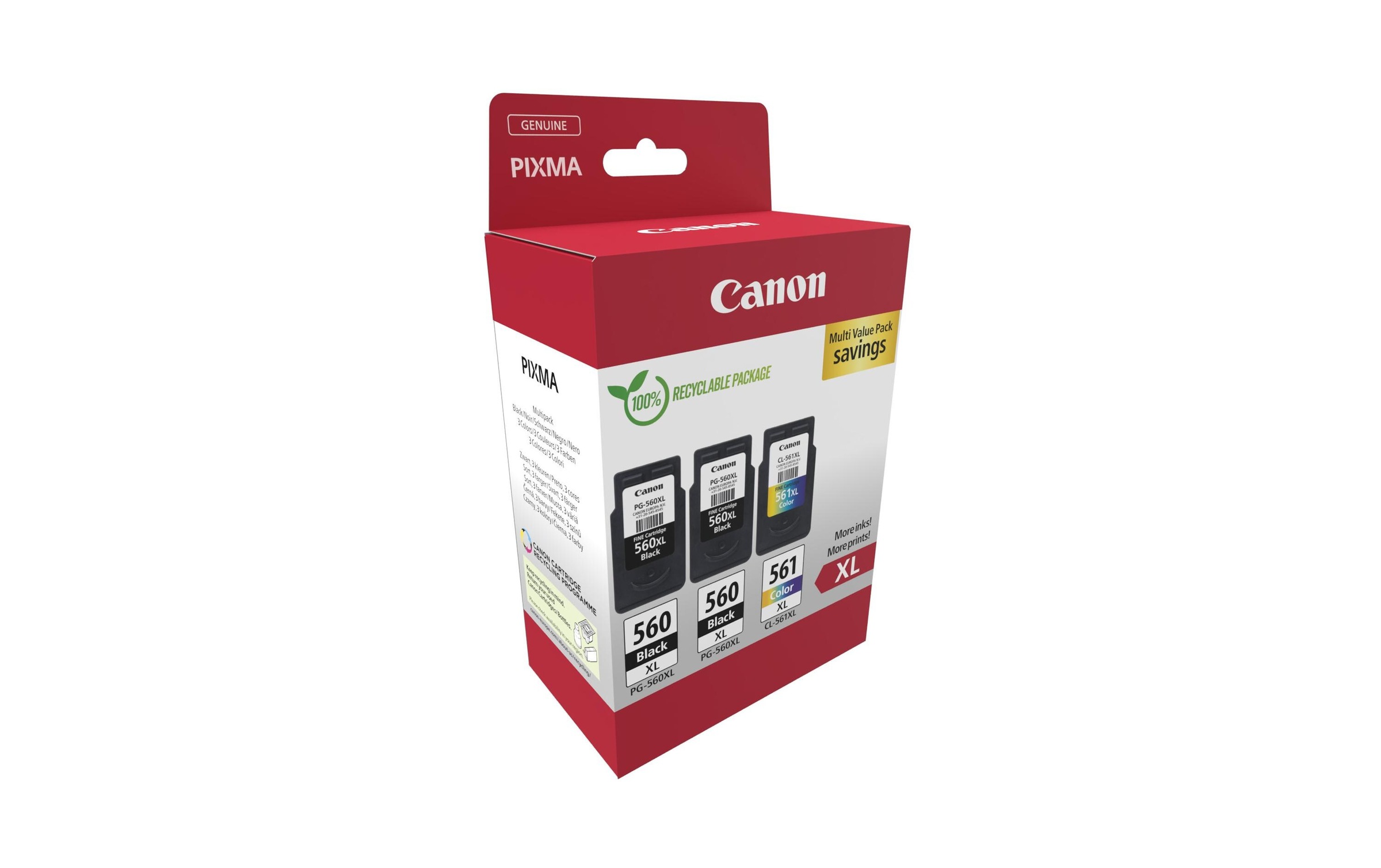 Canon Tintenpatrone »2xPG-560XL + 1xCL-561XL Black/Cyan/Magenta/Yellow«