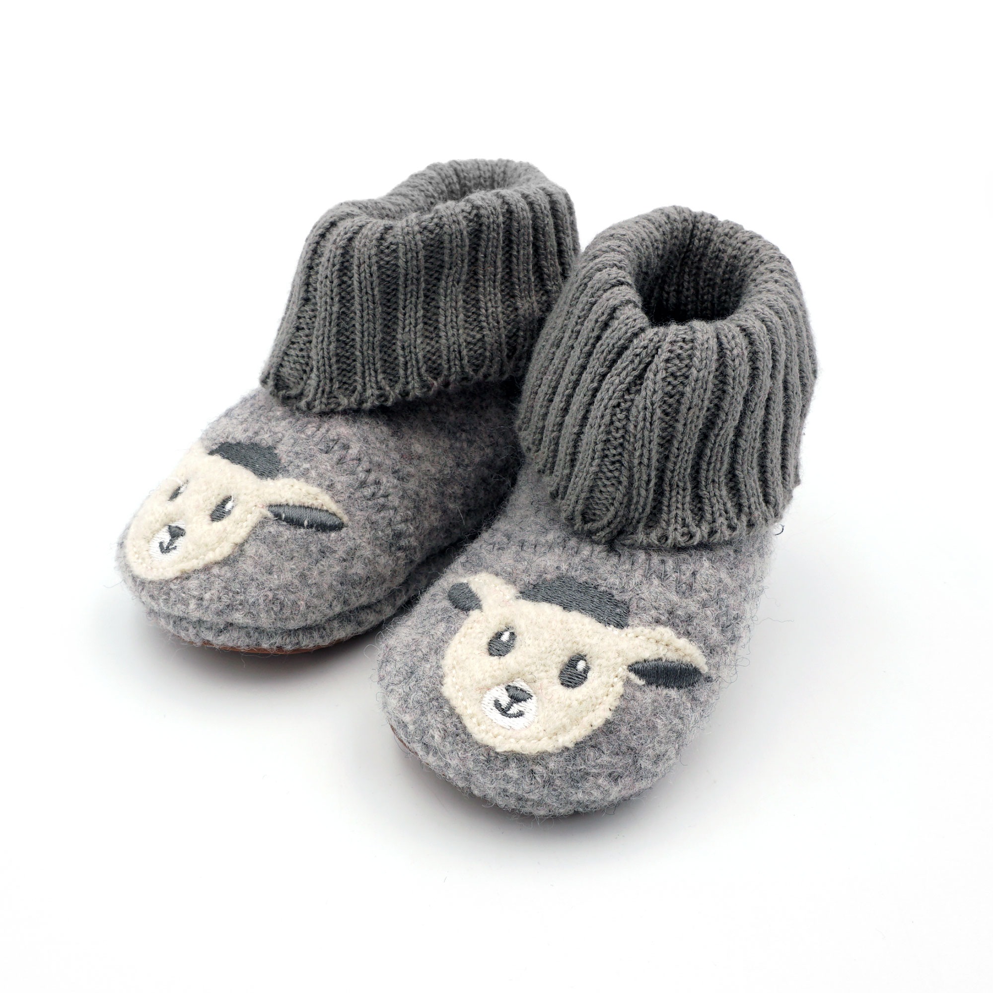 Image of MAXIMO Hüttenschuhe 1 Paar, 2 tlg. Wolle, Anti-Rutsch-Sohle, Strickbündchen