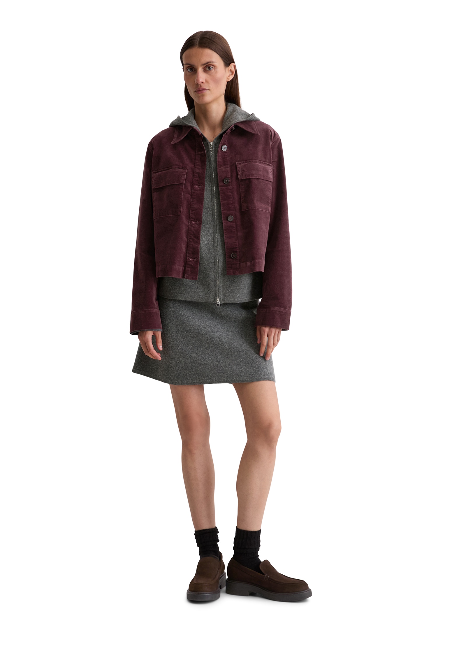Marc O'Polo Veste courte aus Samt, , regular fit, aus Organic-Cotton-Viskose-Stretch