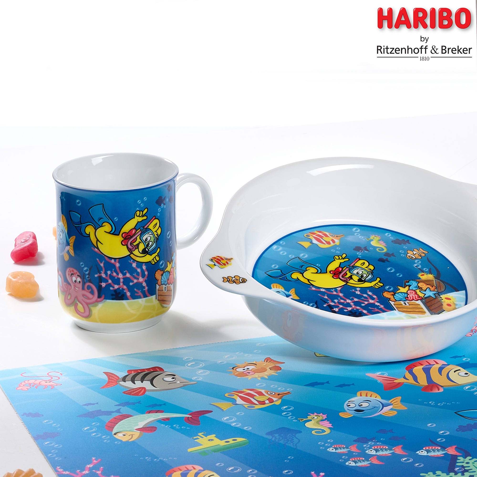 Ritzenhoff & Breker Kindergeschirr-Set »HARIBO Seaworld, 2-teilig« spülmaschinenfest