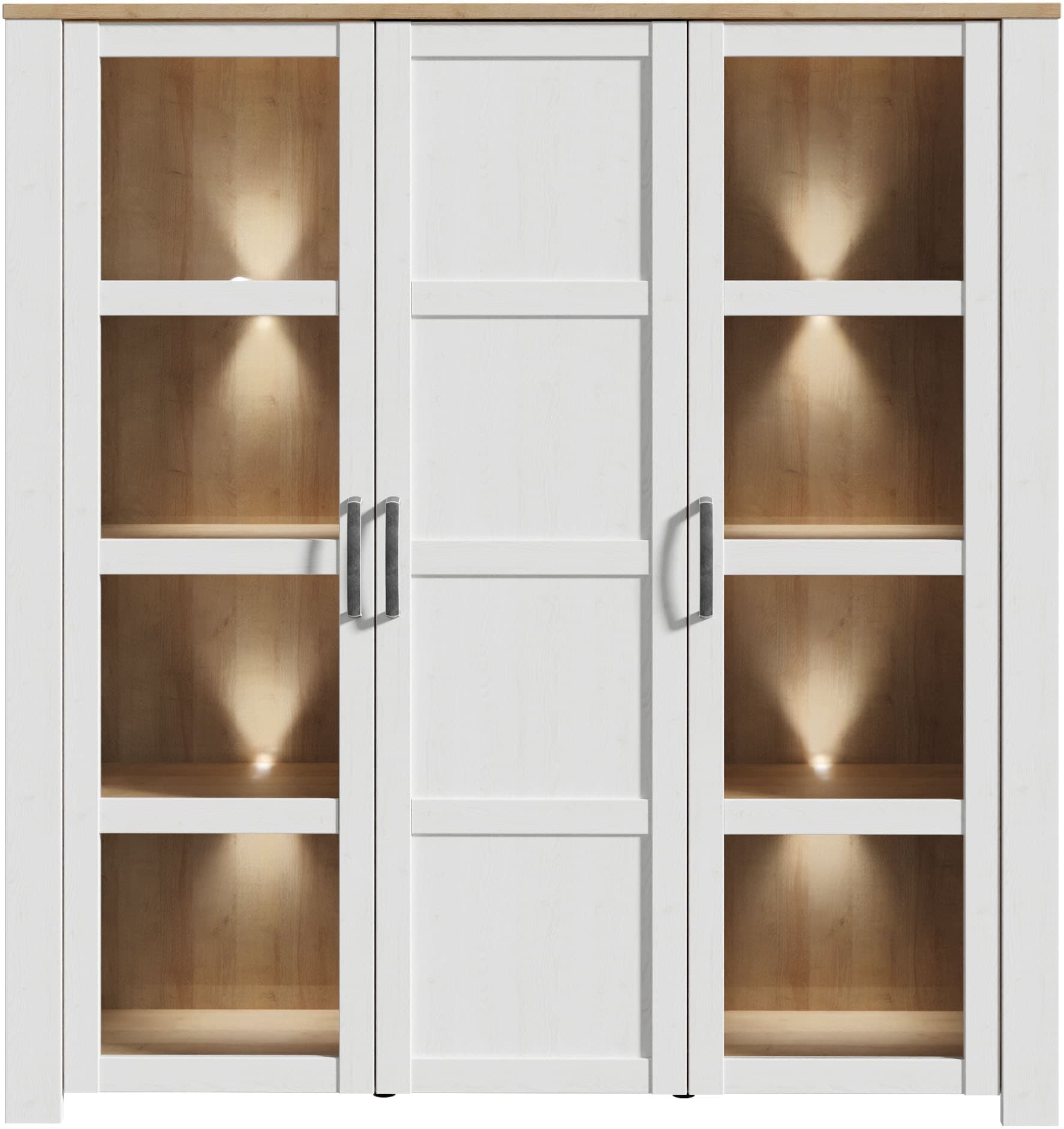 FORTE Highboard »Bohol, grosses Highboard 2, Glastüren, viel Stauraum« B/H/T 151,1/160,6/42 cm Beleuchtung optional bestellbar