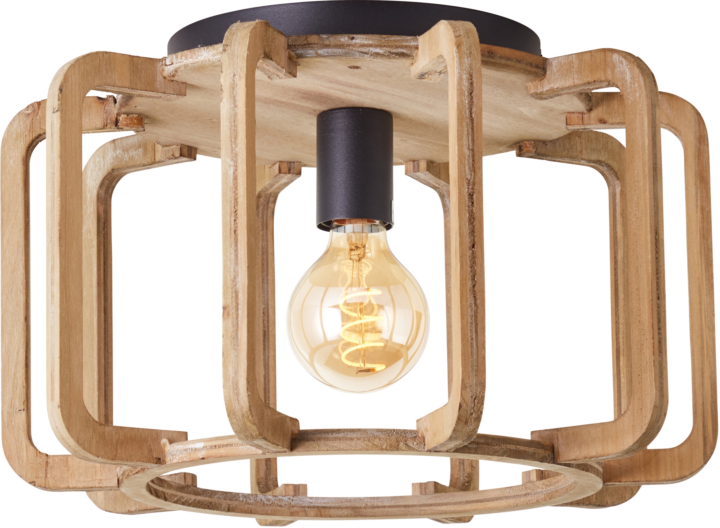 Image of GOODproduct Deckenleuchte »Yanna«, E27, 1 St., FSC zertifiziert, holz hell/schwarz bei Ackermann Versand Schweiz