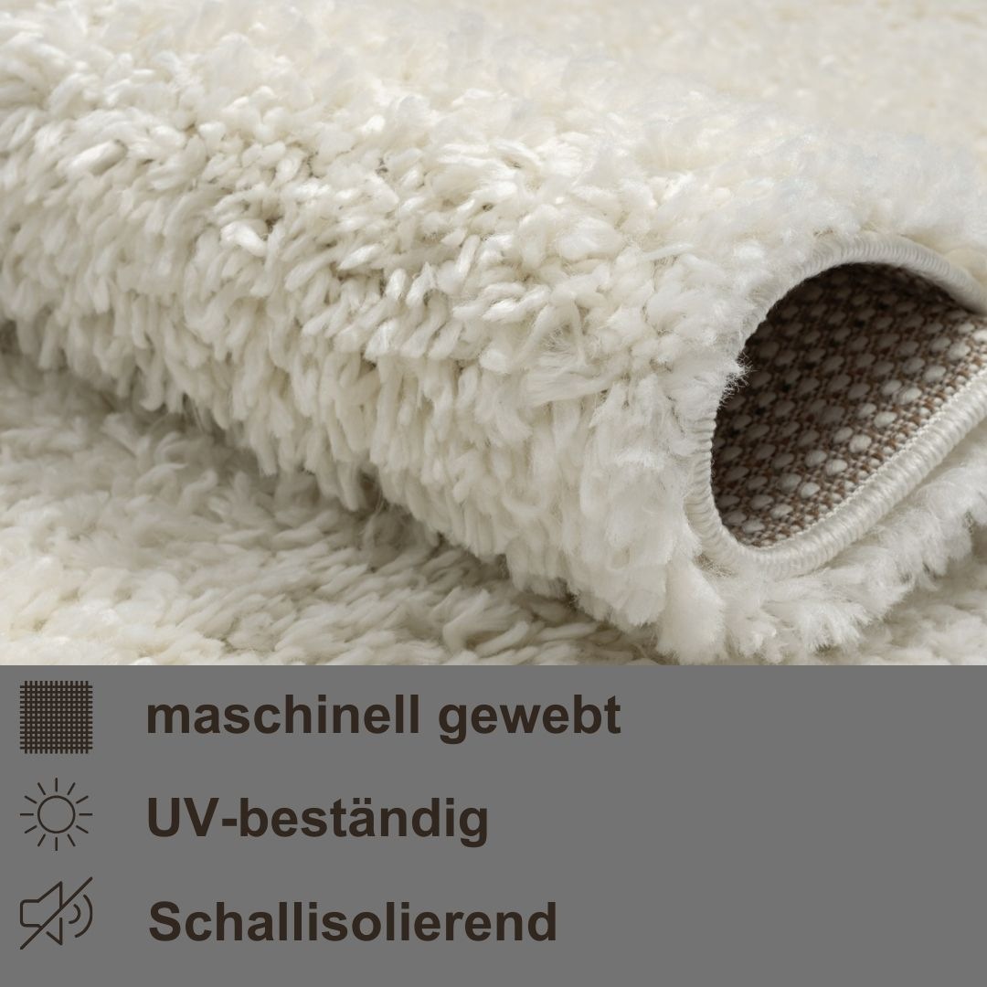 Myflair Möbel & Accessoires Hochflor-Teppich »My Shaggy«, rund, 37 mm Höhe, Shaggy, Uni Farben, leicht glänzend, Microfaser, extra flauschig
