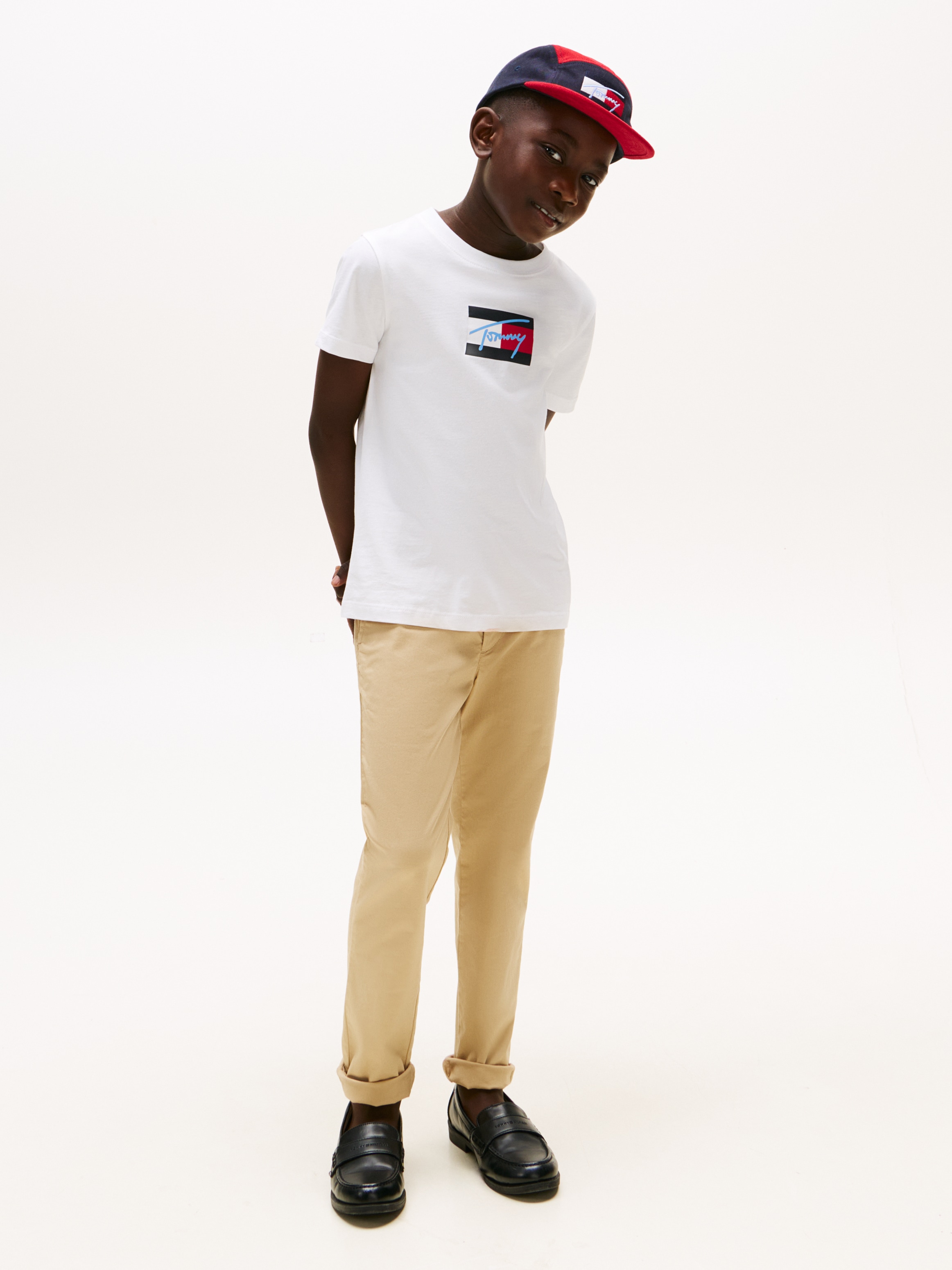 Tommy Hilfiger T-Shirt »TOMMY SCRIPT FLAG PRINT TEE SS« für Kinder bis 16 Jahre, mit Logo-Print